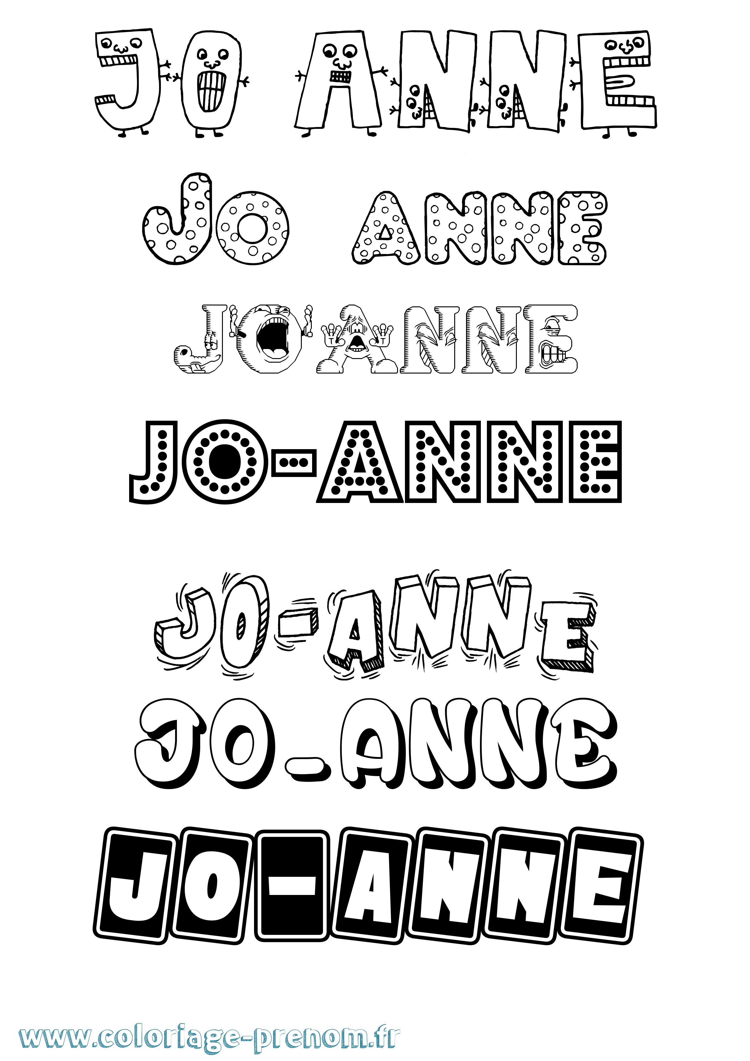 Coloriage prénom Jo-Anne Fun