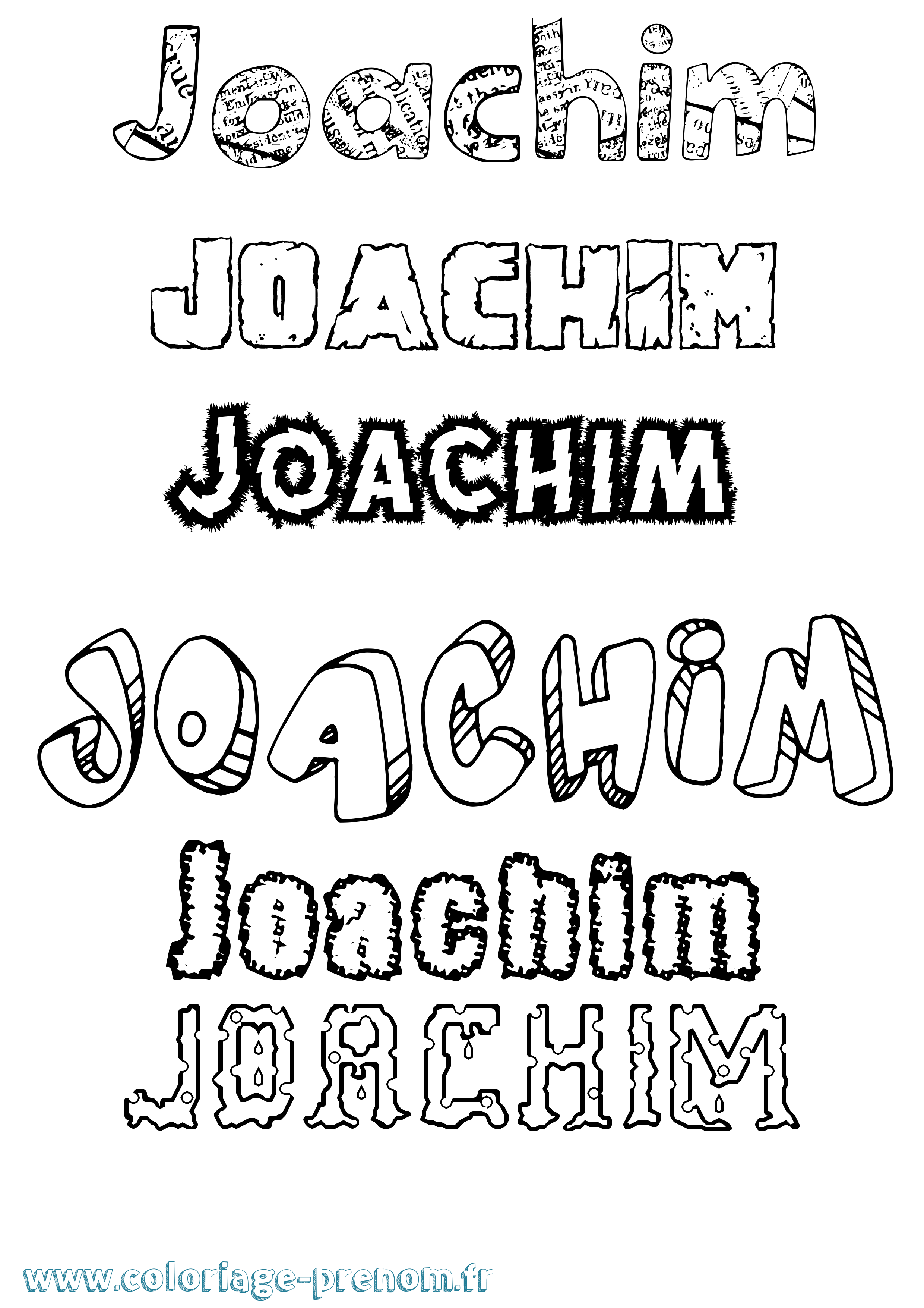Coloriage prénom Joachim Destructuré