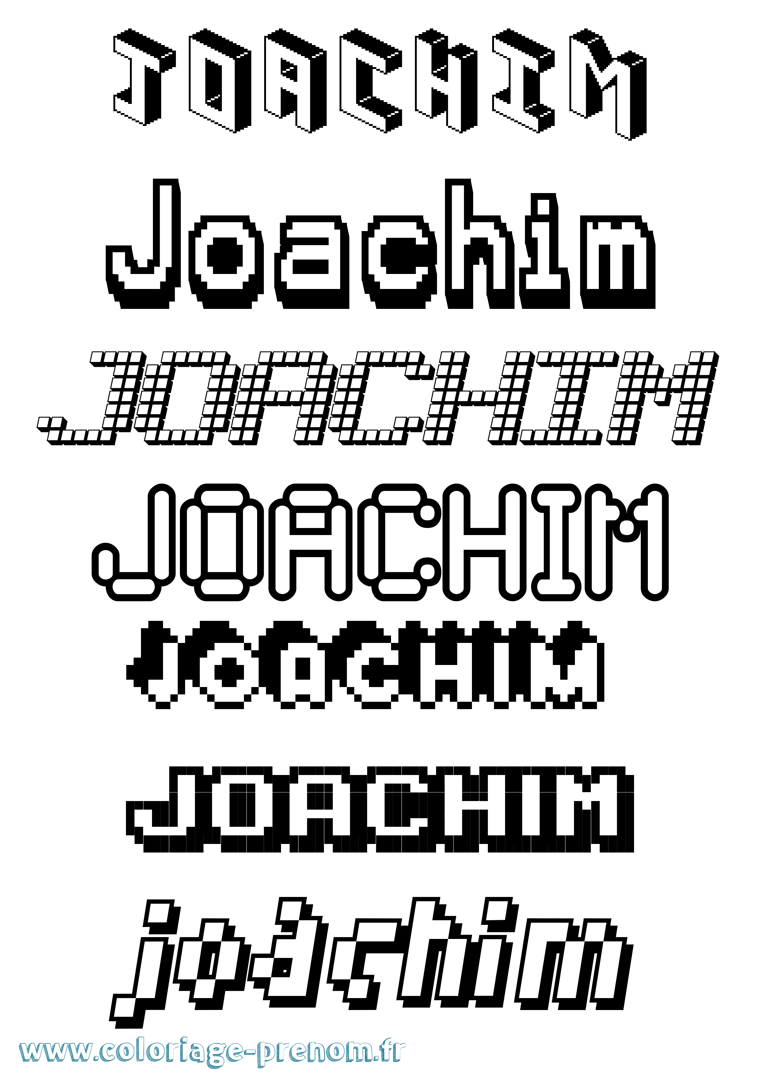 Coloriage prénom Joachim Pixel