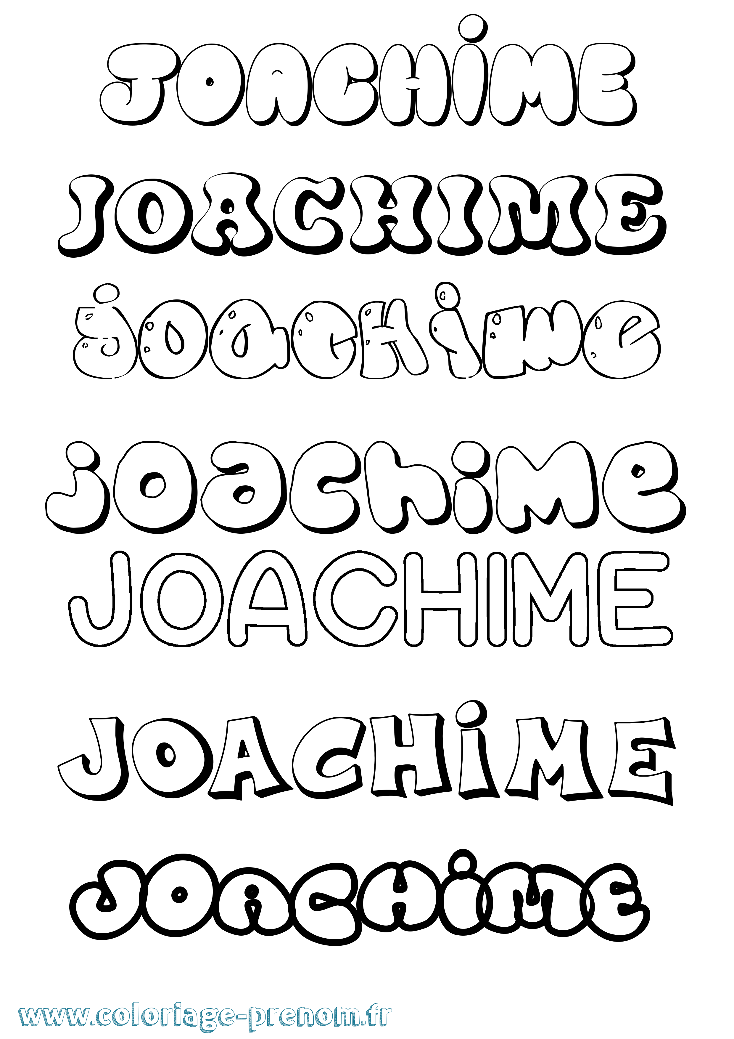 Coloriage Joachime Bubble Coloriage prénom Joachime Bubble