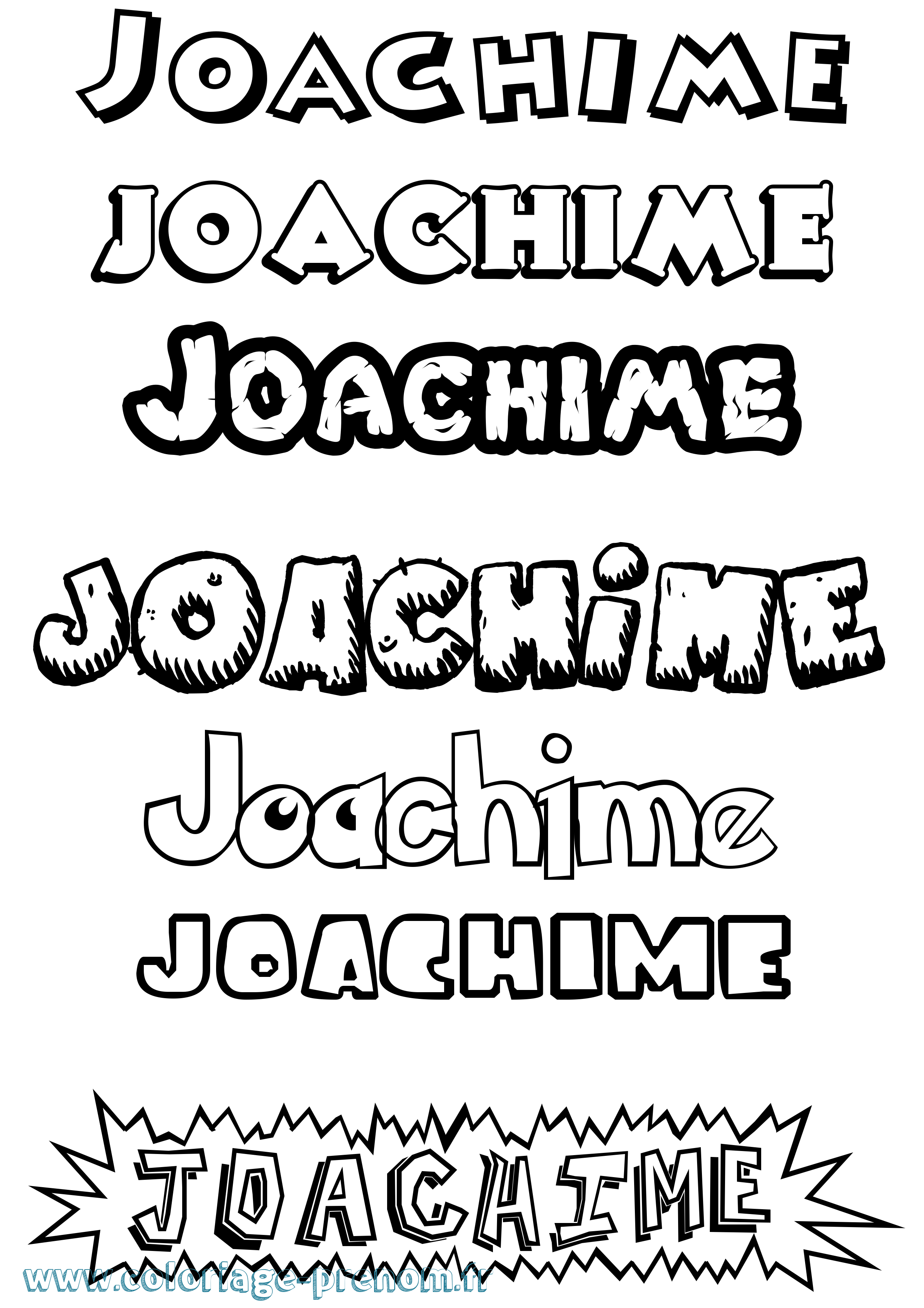 Coloriage Joachime Dessin Animé Coloriage prénom Joachime Dessin Animé
