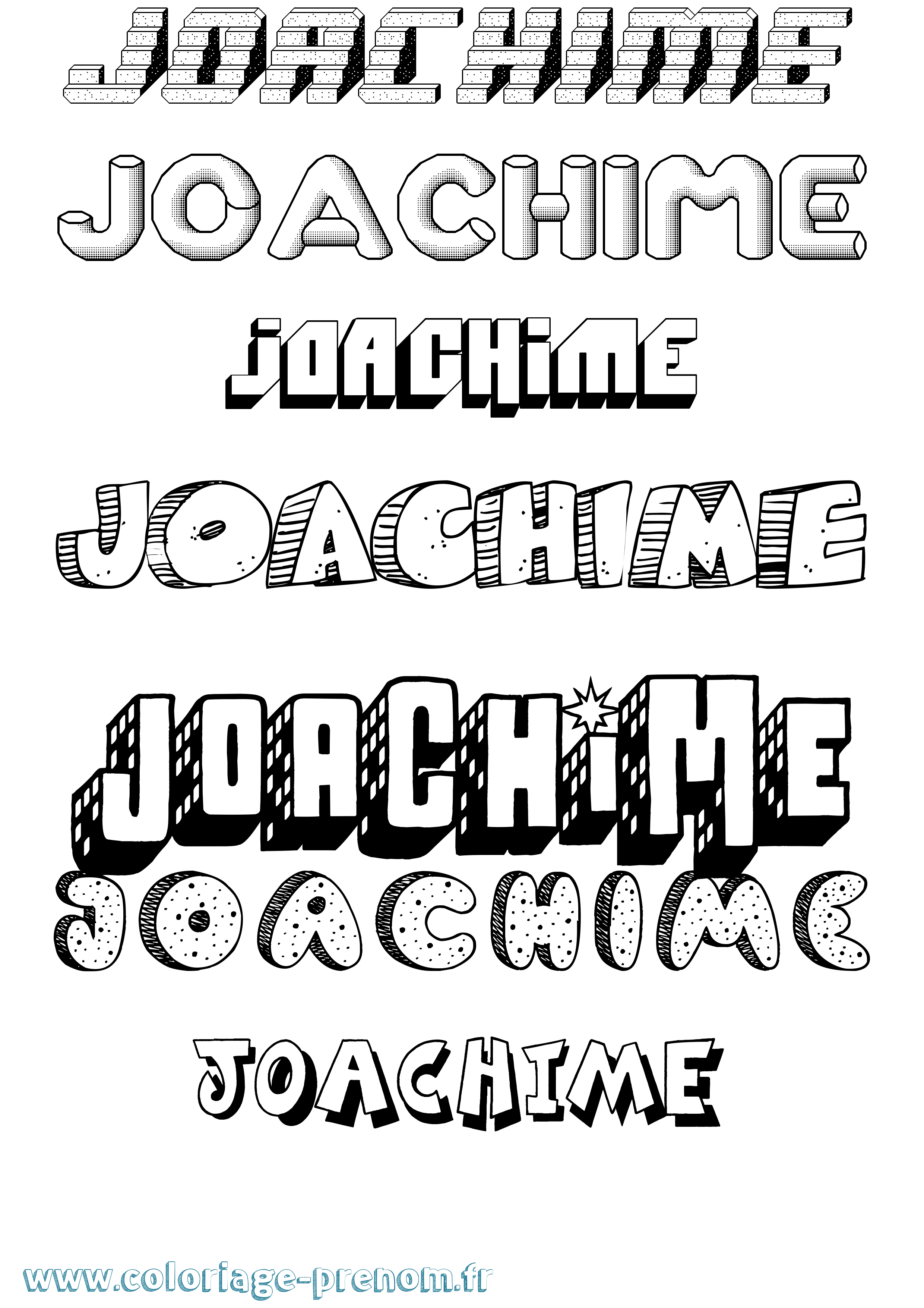 Coloriage Joachime Effet 3D Coloriage prénom Joachime Effet 3D