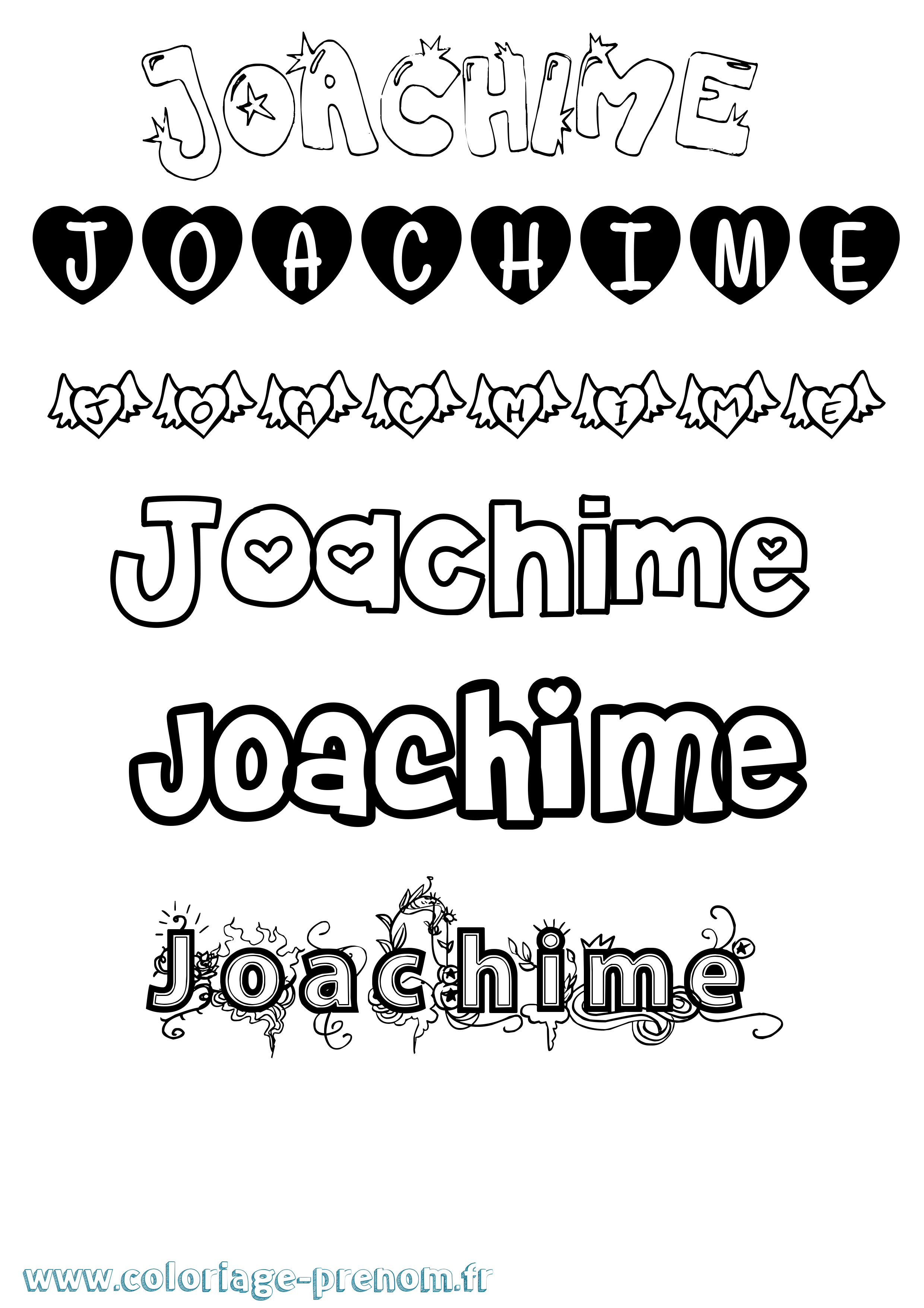 Coloriage Joachime Girly Coloriage prénom Joachime Girly