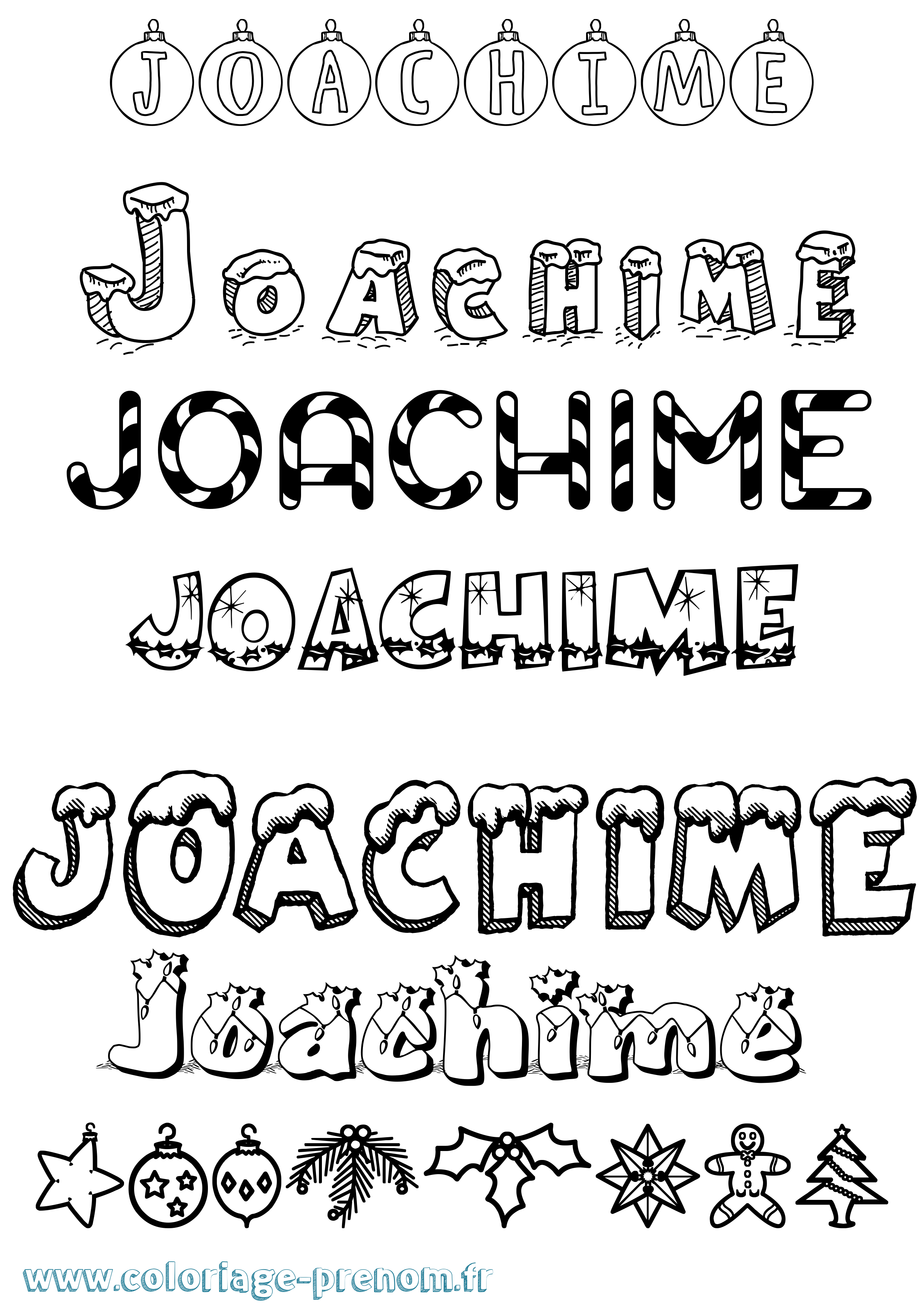 Coloriage Joachime Noël Coloriage prénom Joachime Noël