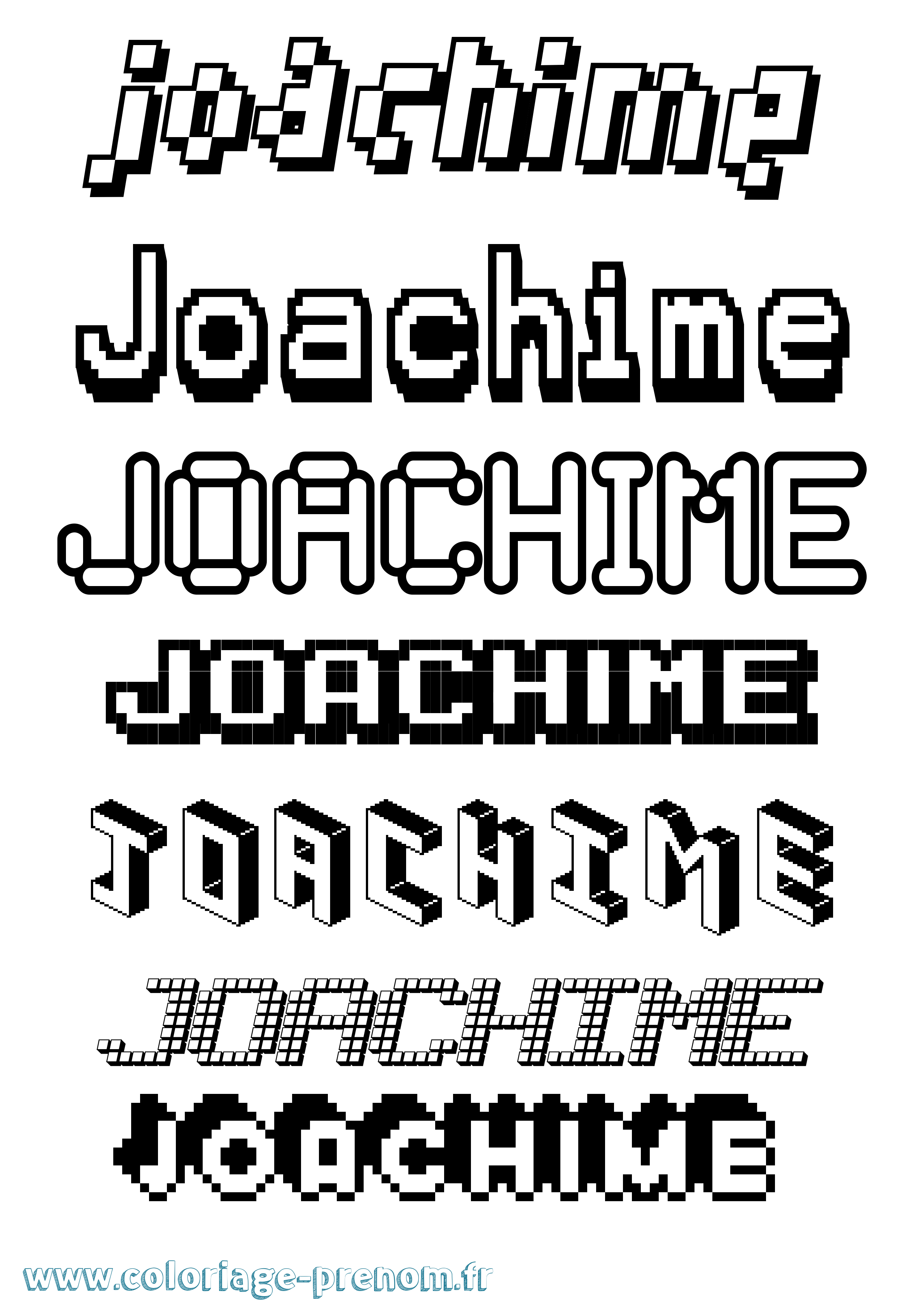 Coloriage Joachime Pixel Coloriage prénom Joachime Pixel
