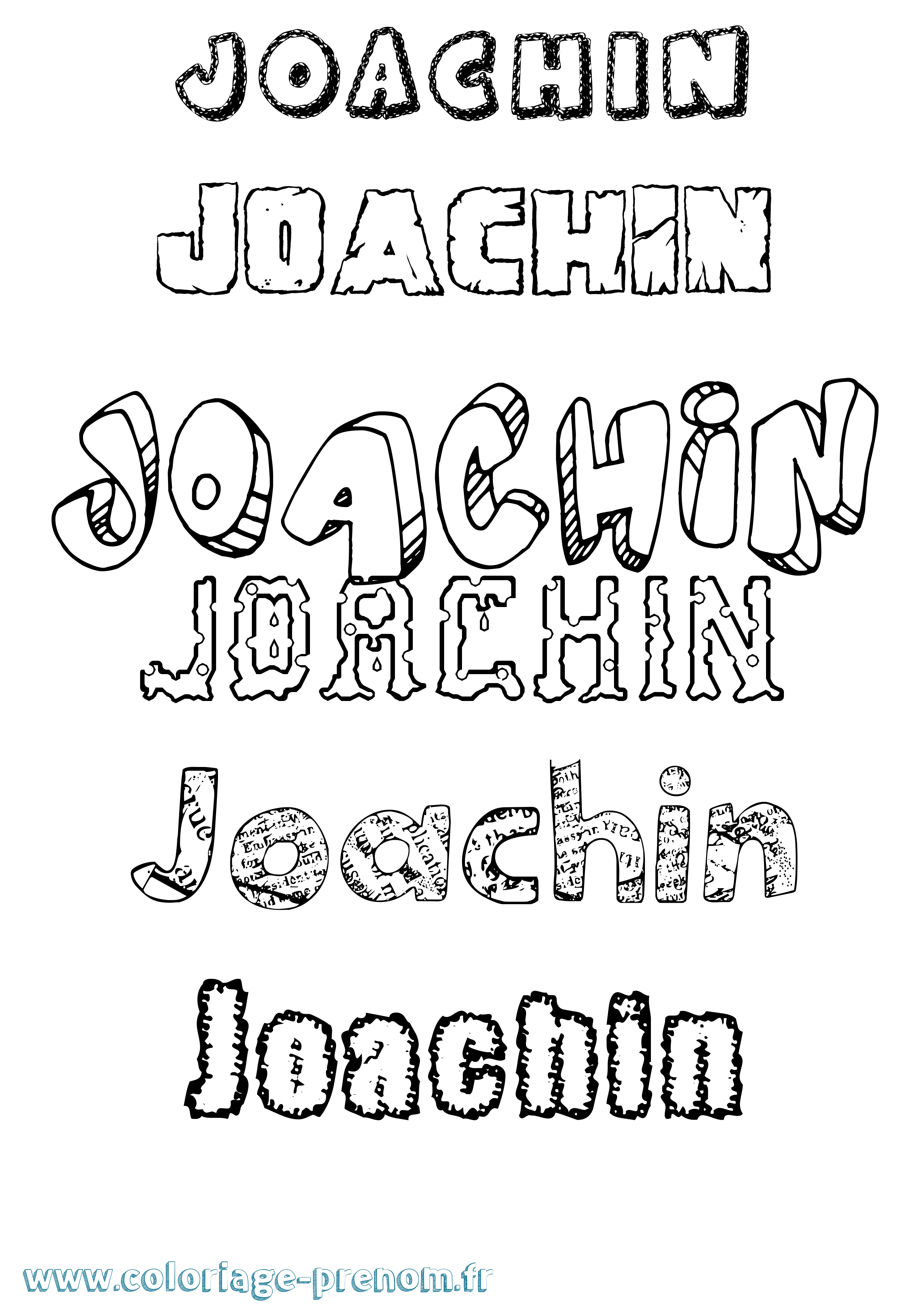 Coloriage prénom Joachin Destructuré