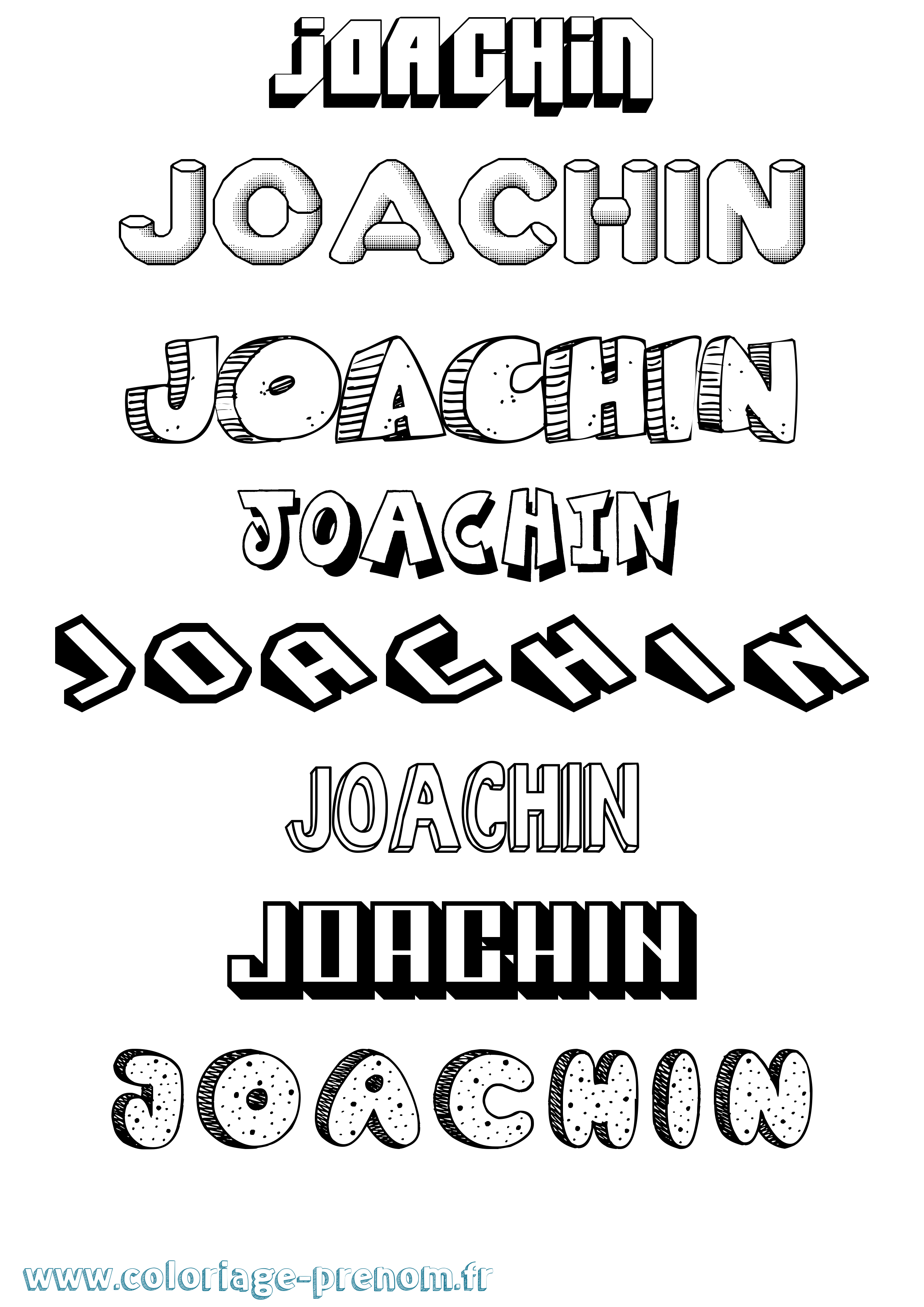 Coloriage prénom Joachin Effet 3D