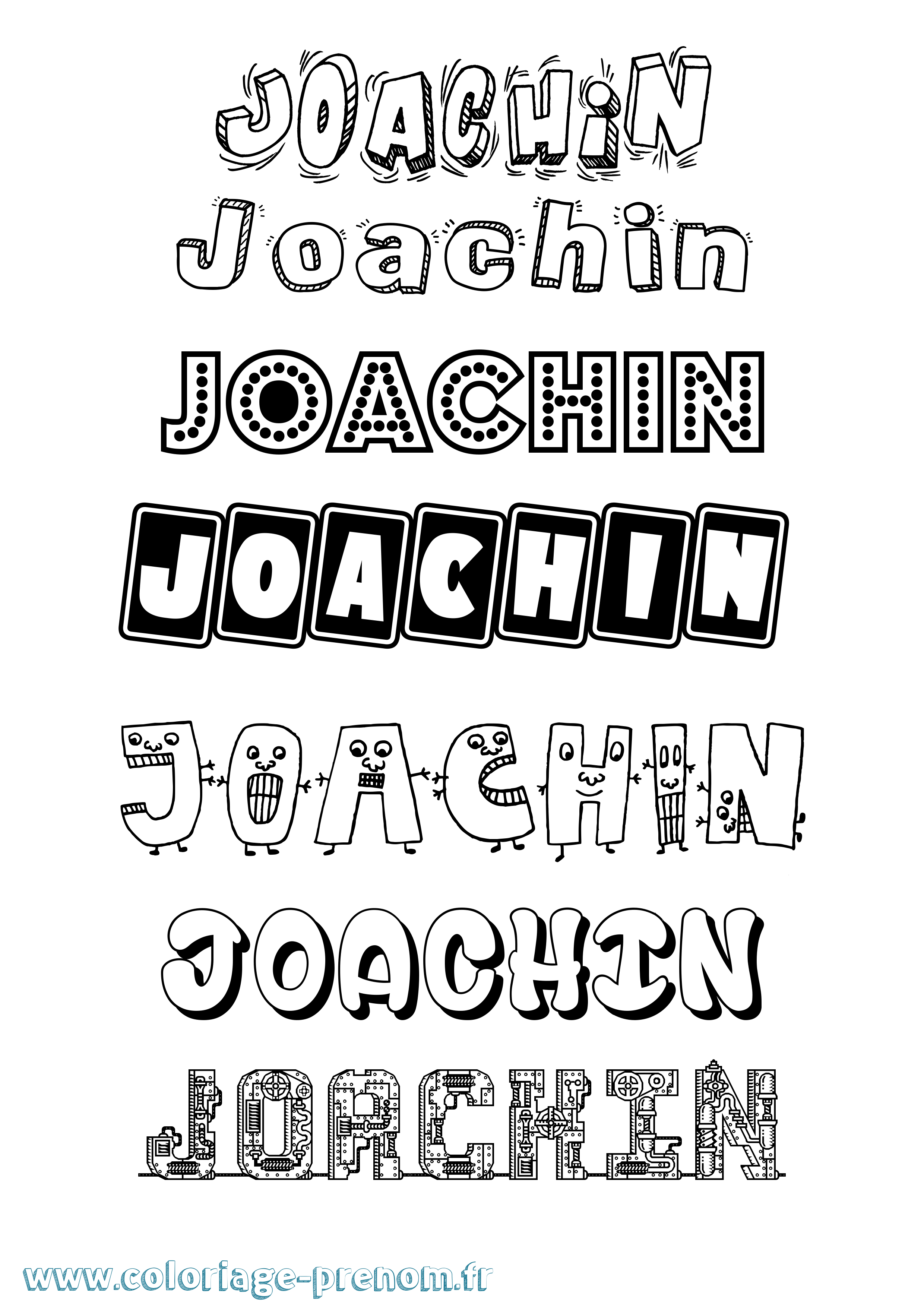Coloriage prénom Joachin Fun