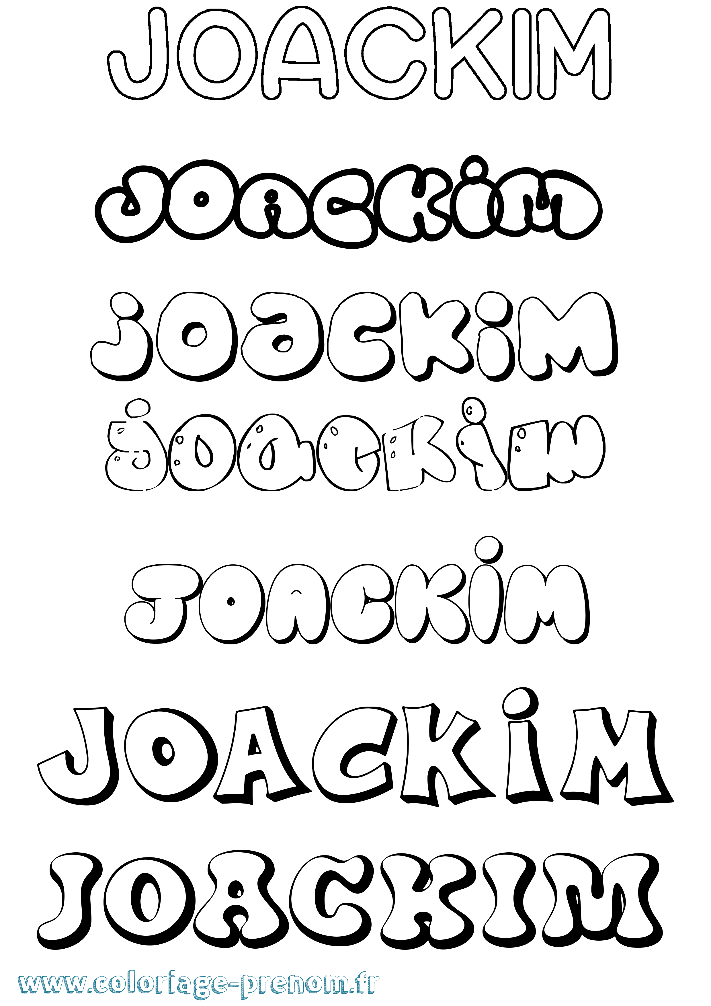 Coloriage Joackim Bubble Coloriage prénom Joackim Bubble
