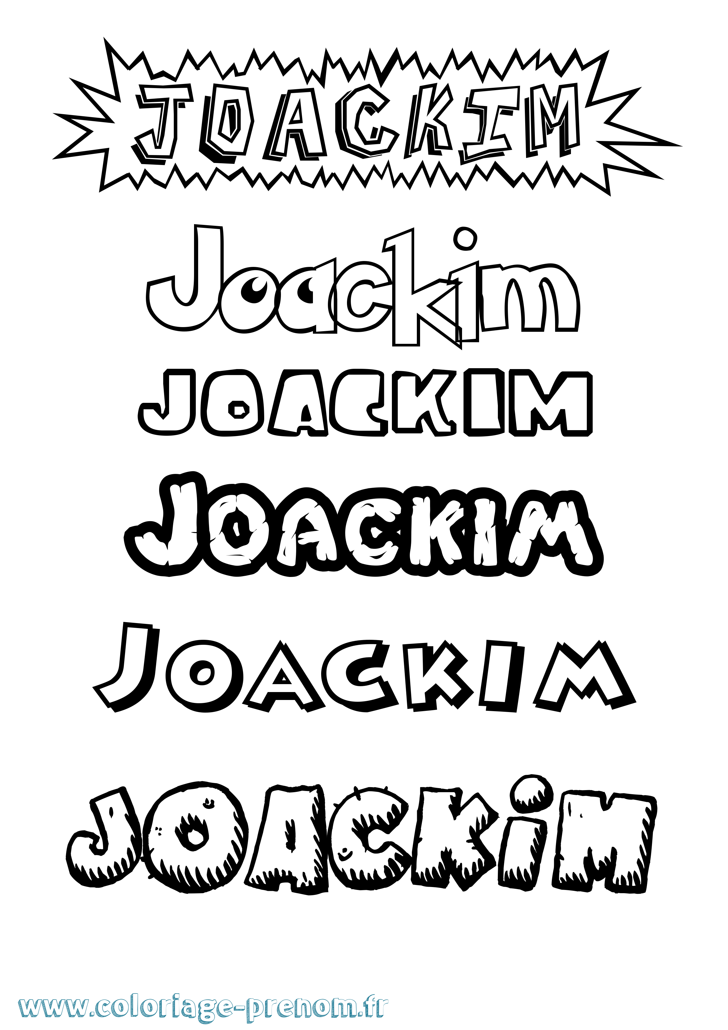 Coloriage prénom Joackim Dessin Animé