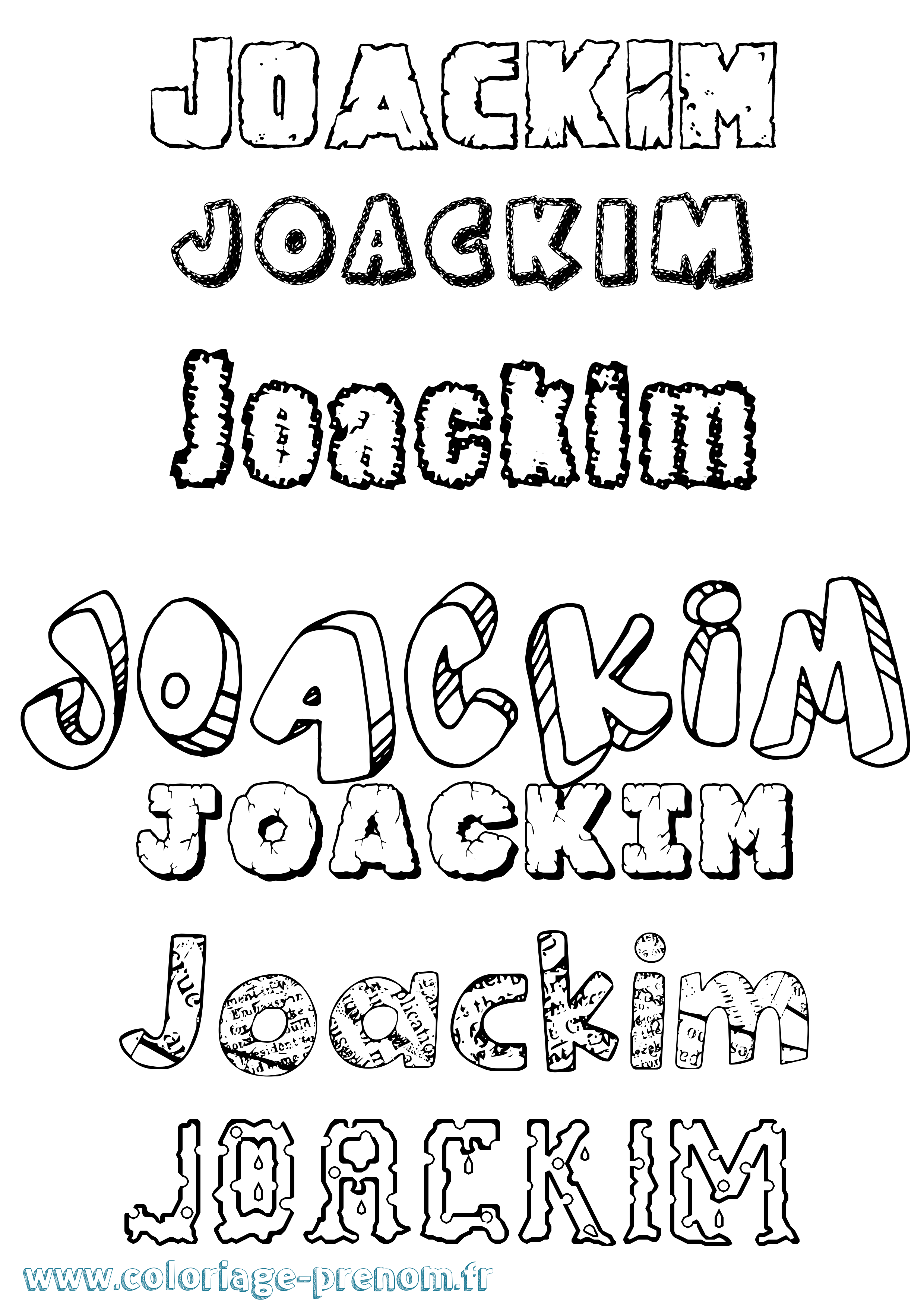 Coloriage prénom Joackim Destructuré