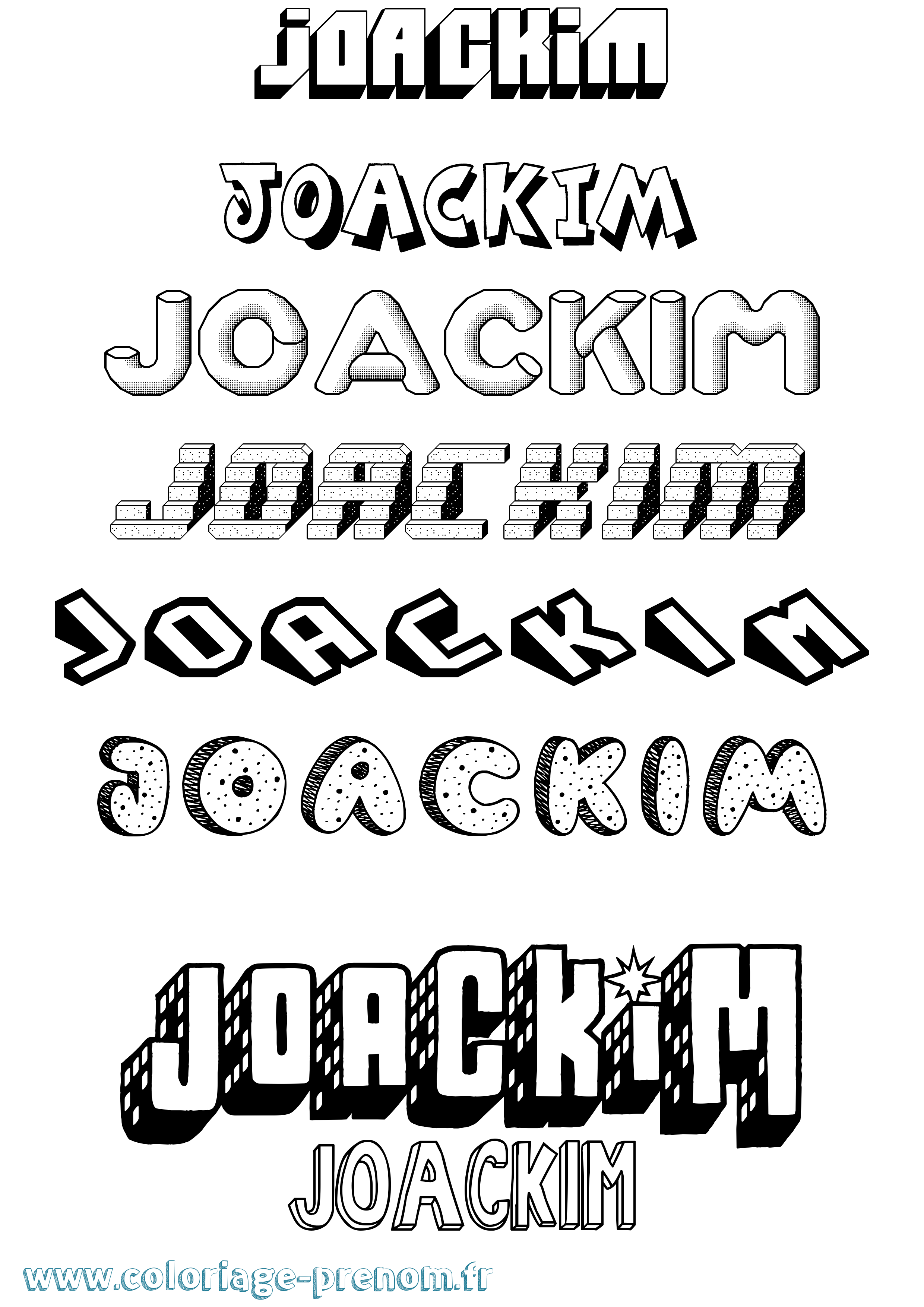 Coloriage Joackim Effet 3D Coloriage prénom Joackim Effet 3D