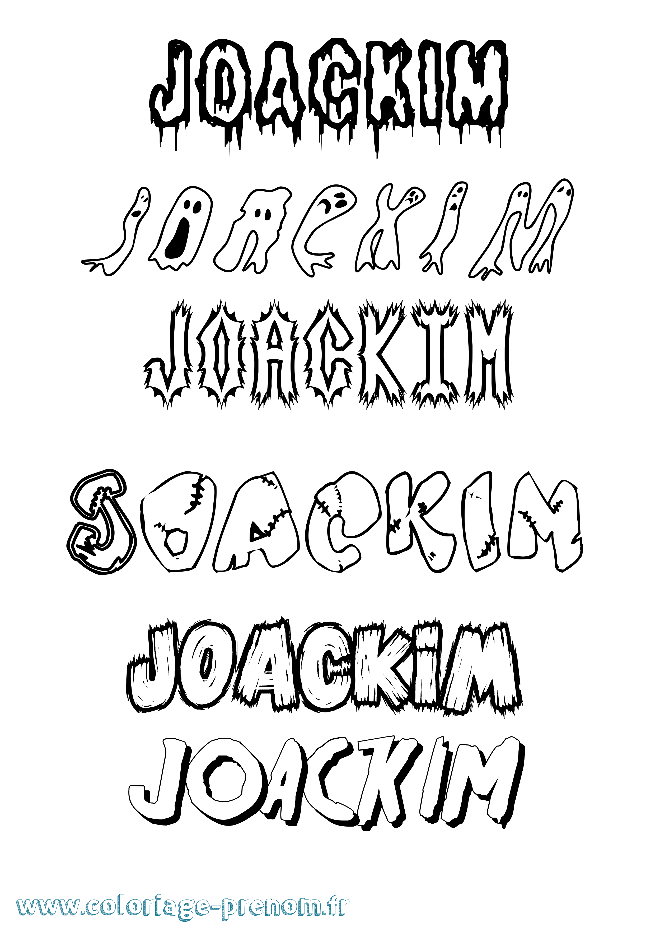 Coloriage Joackim Frisson Coloriage prénom Joackim Frisson