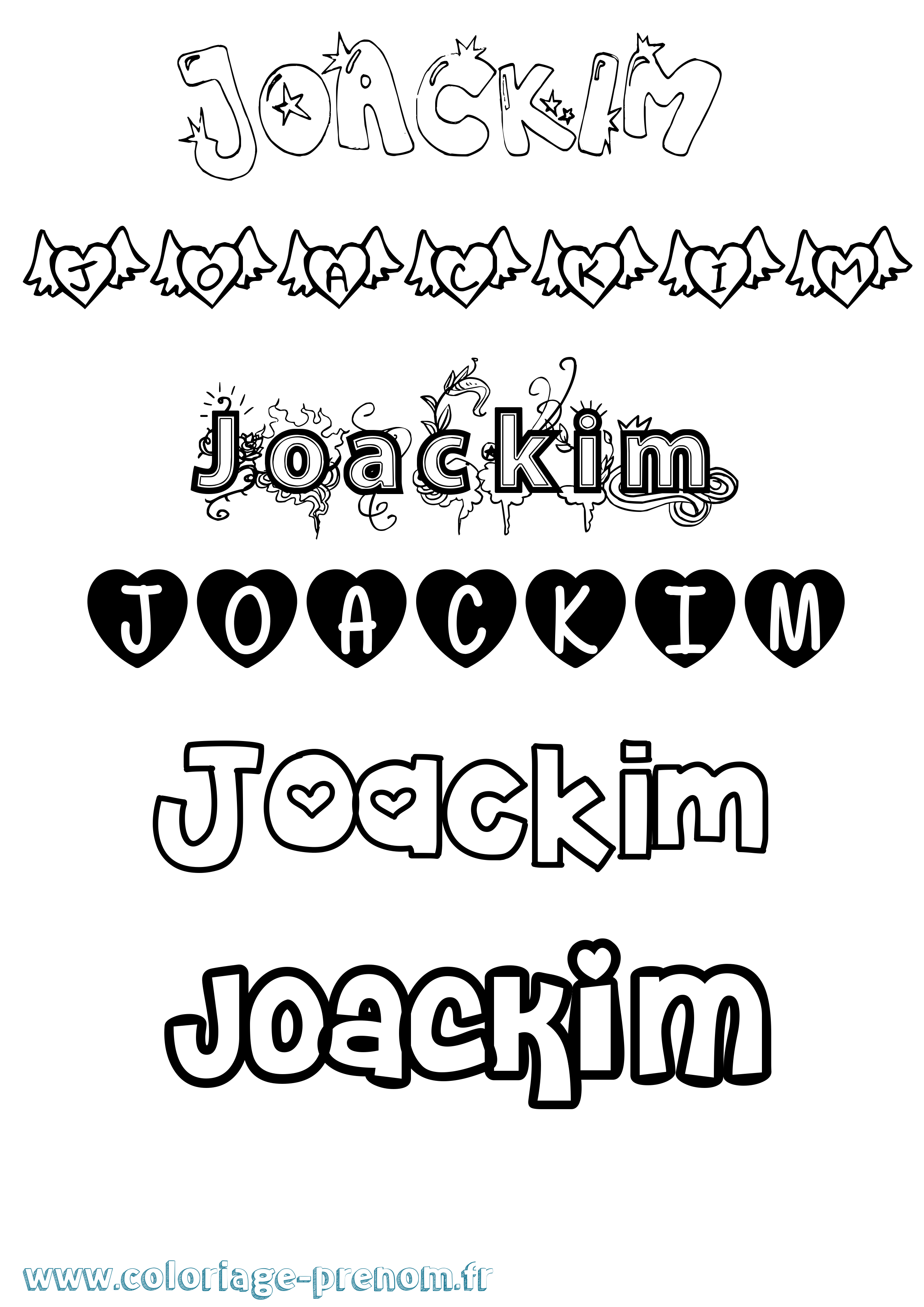 Coloriage prénom Joackim Girly