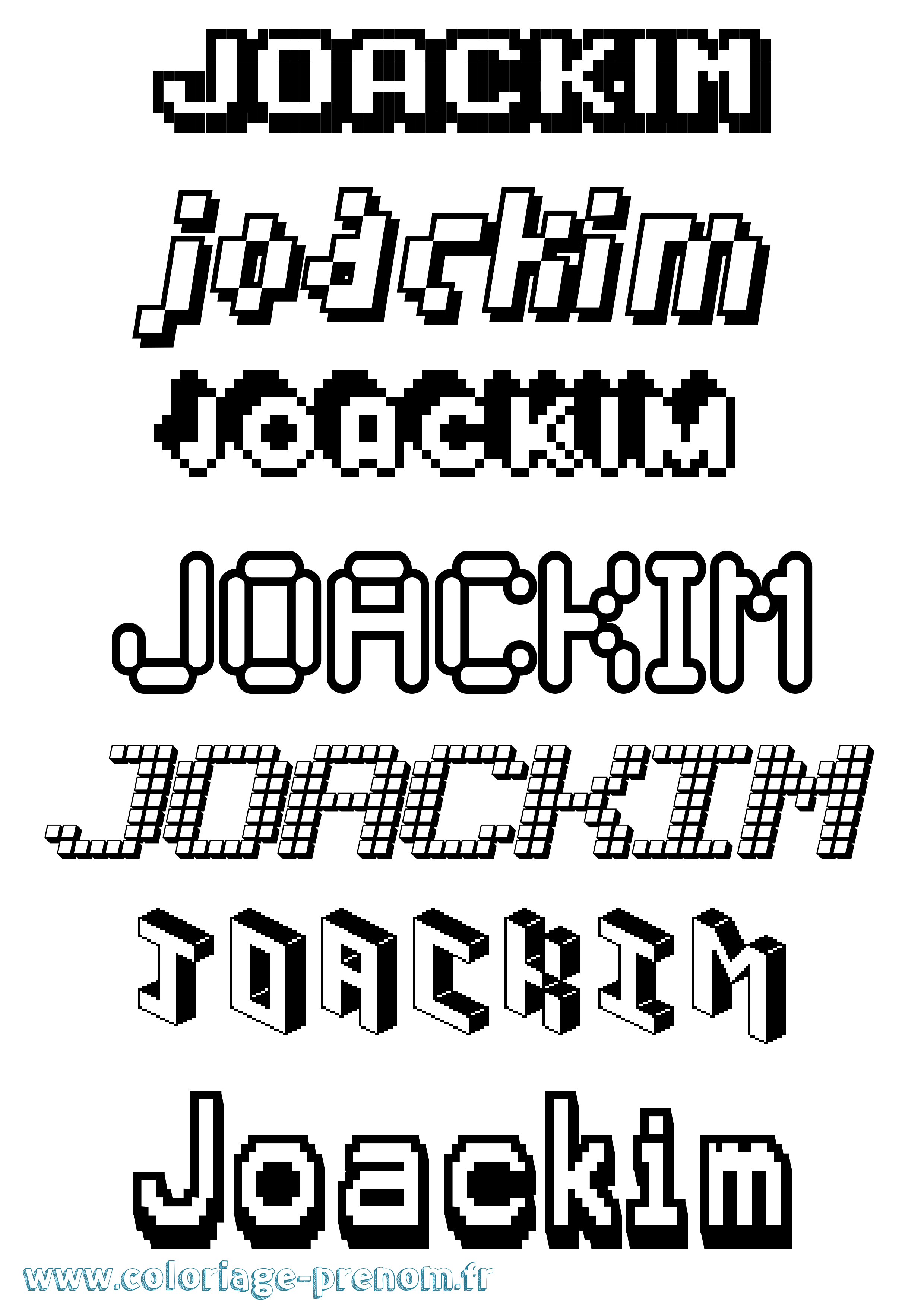 Coloriage prénom Joackim Pixel