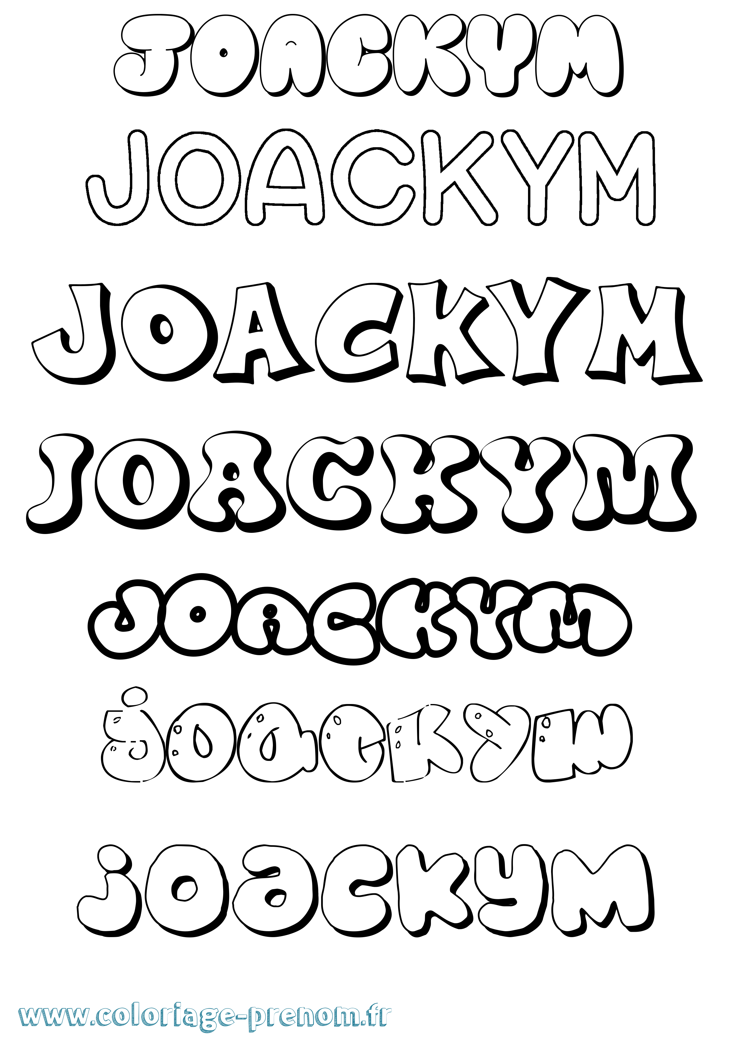 Coloriage prénom Joackym Bubble