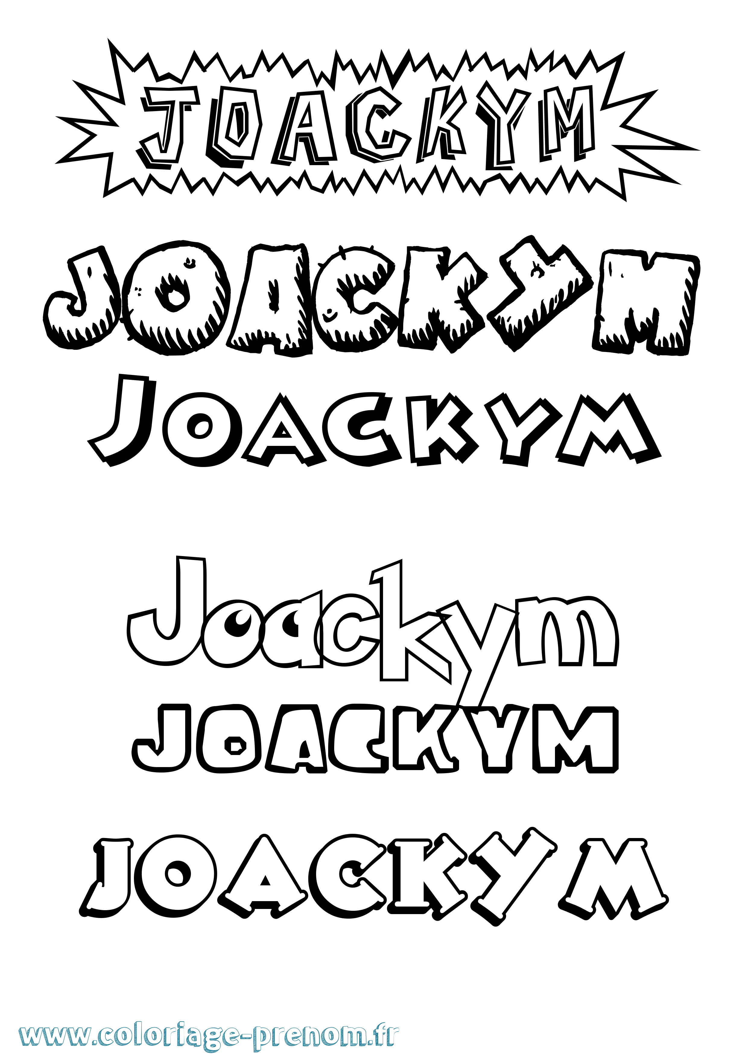 Coloriage prénom Joackym Dessin Animé