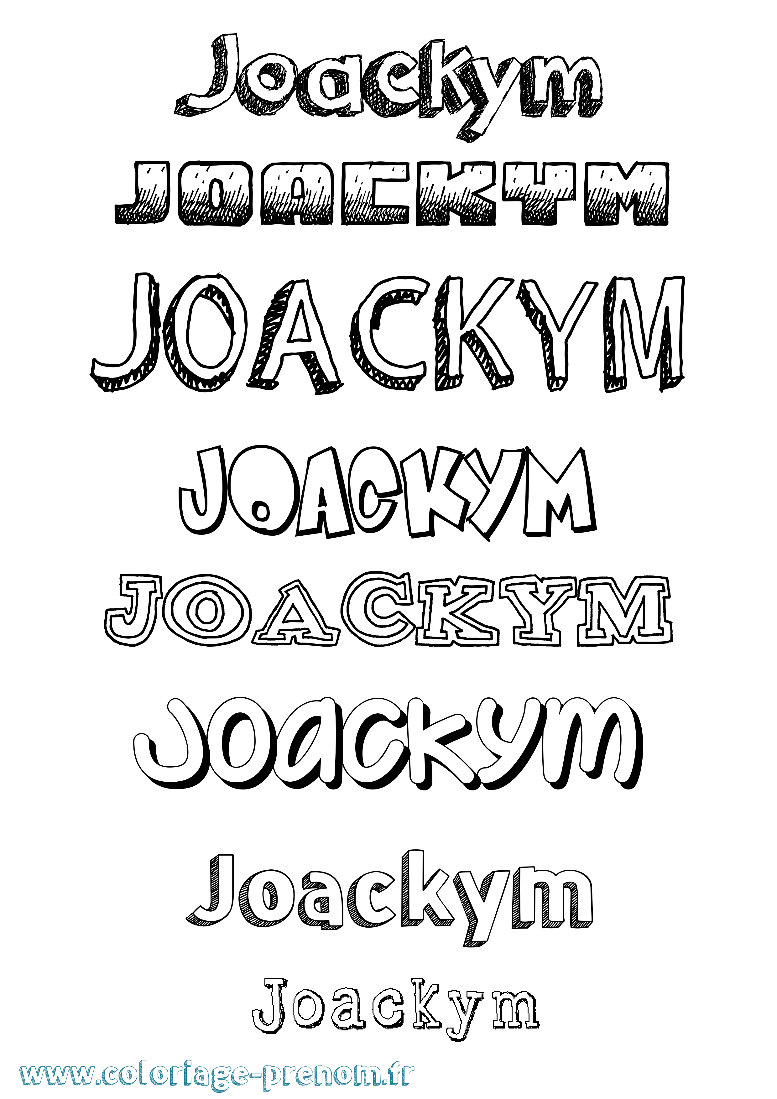 Coloriage prénom Joackym Dessiné