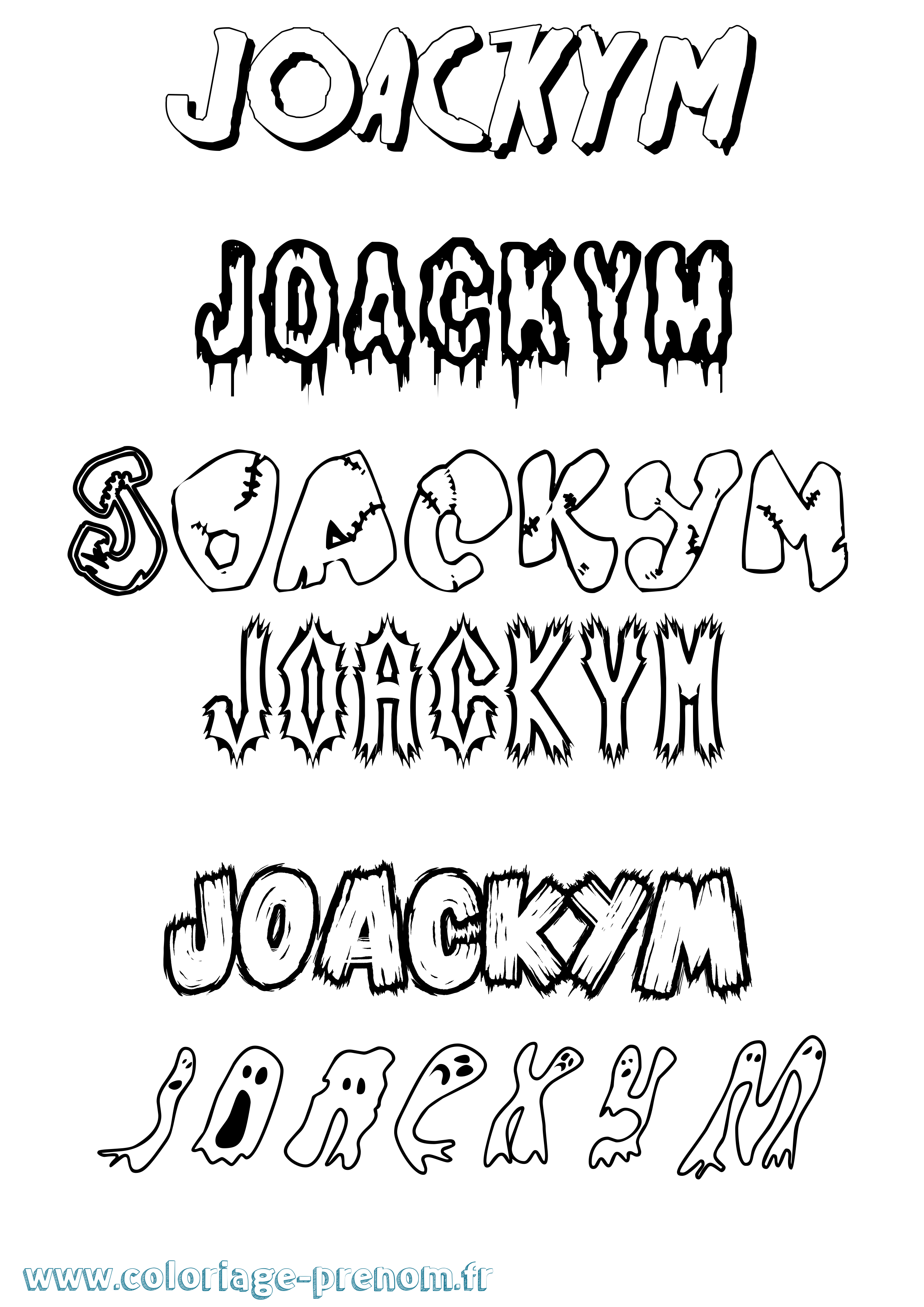Coloriage prénom Joackym Frisson