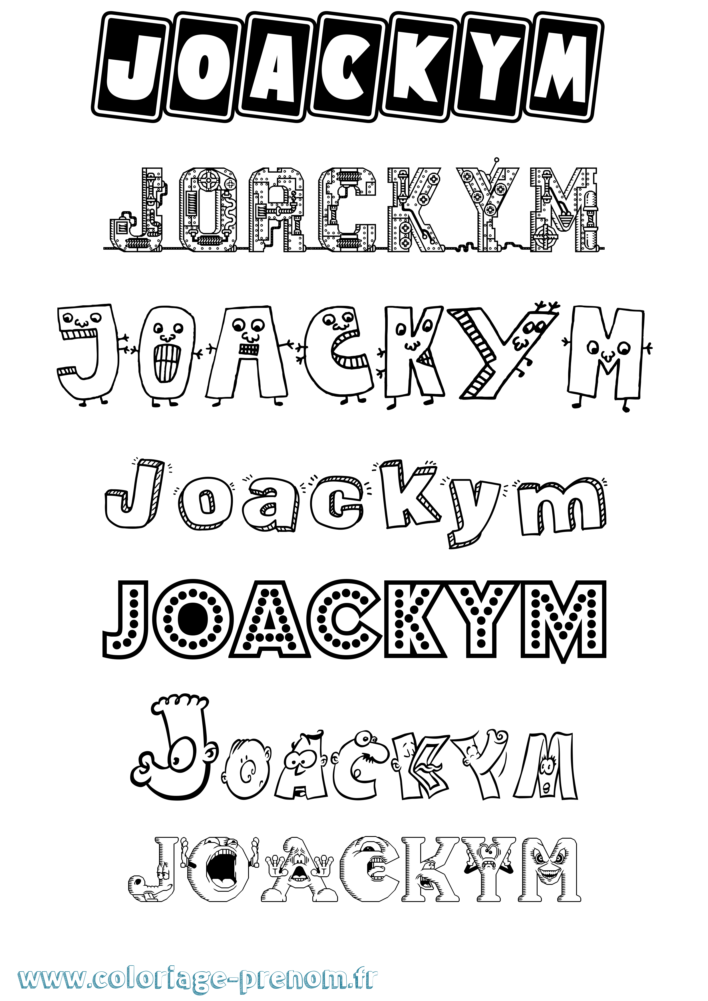 Coloriage prénom Joackym Fun