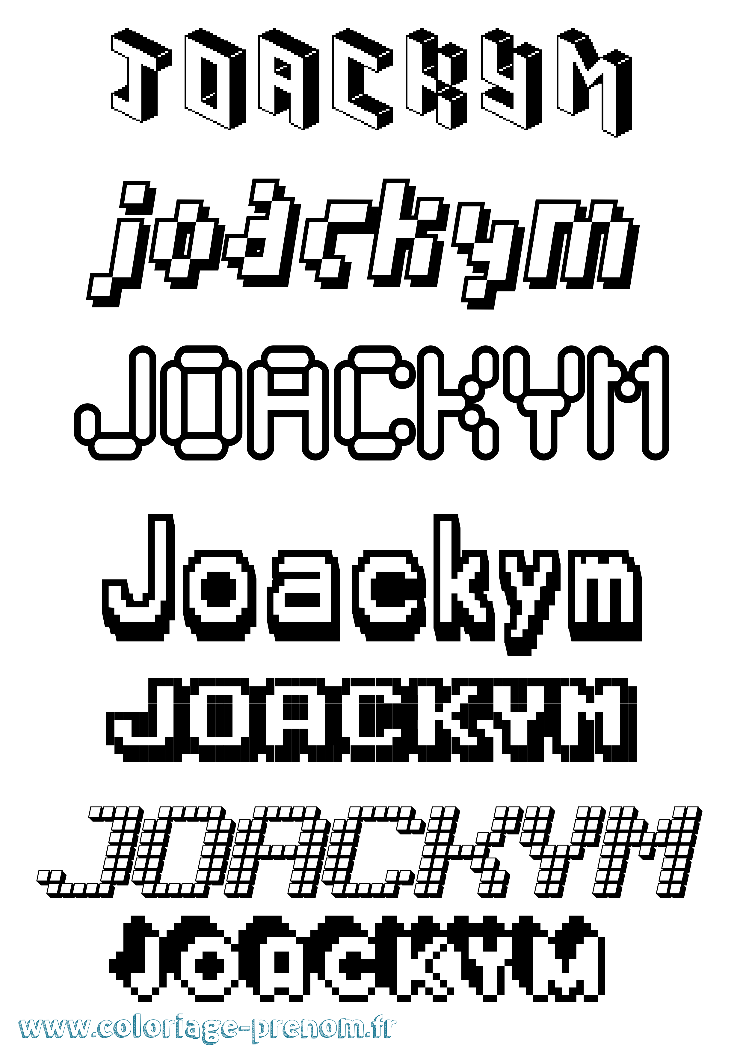 Coloriage prénom Joackym Pixel