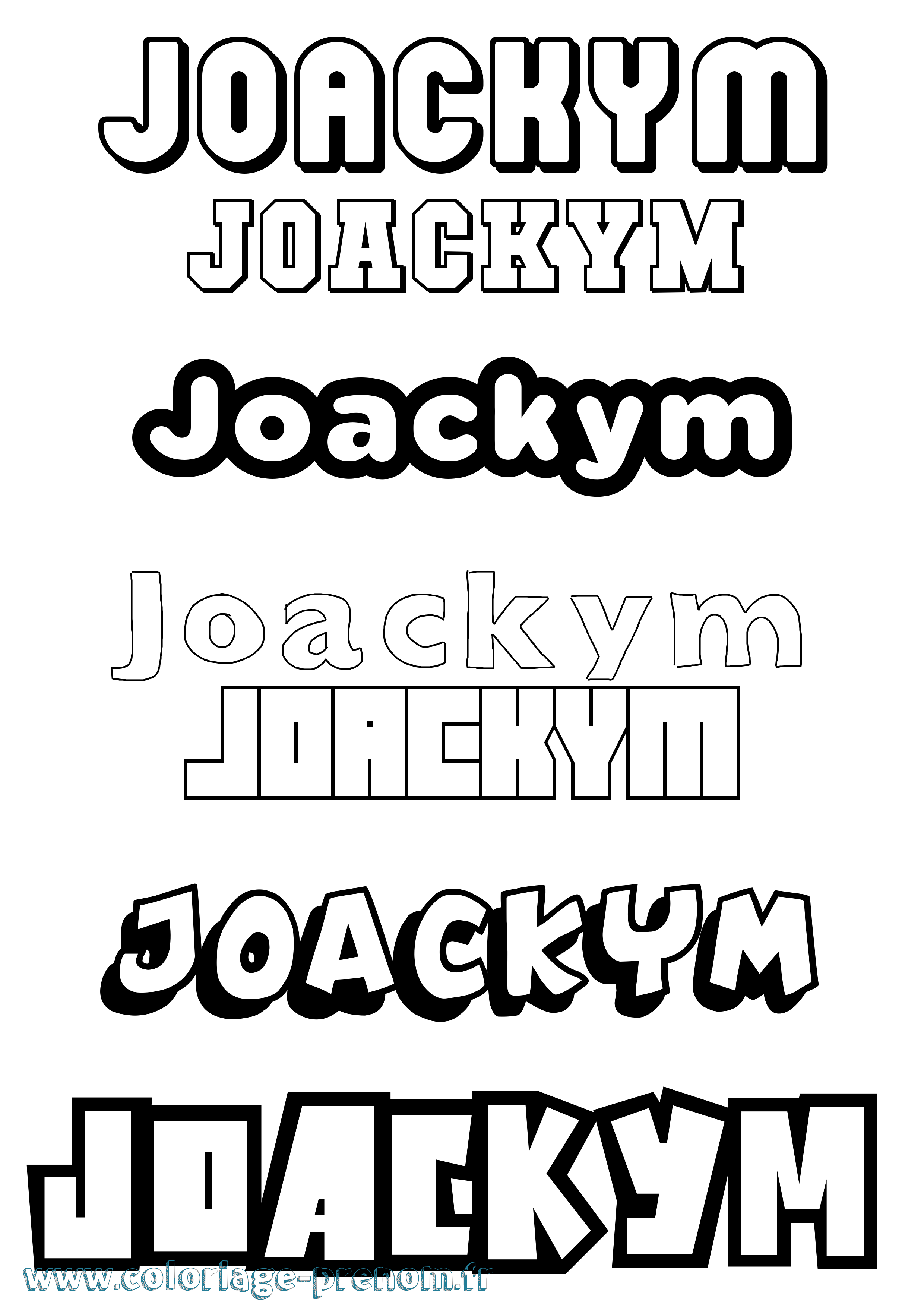 Coloriage prénom Joackym Simple