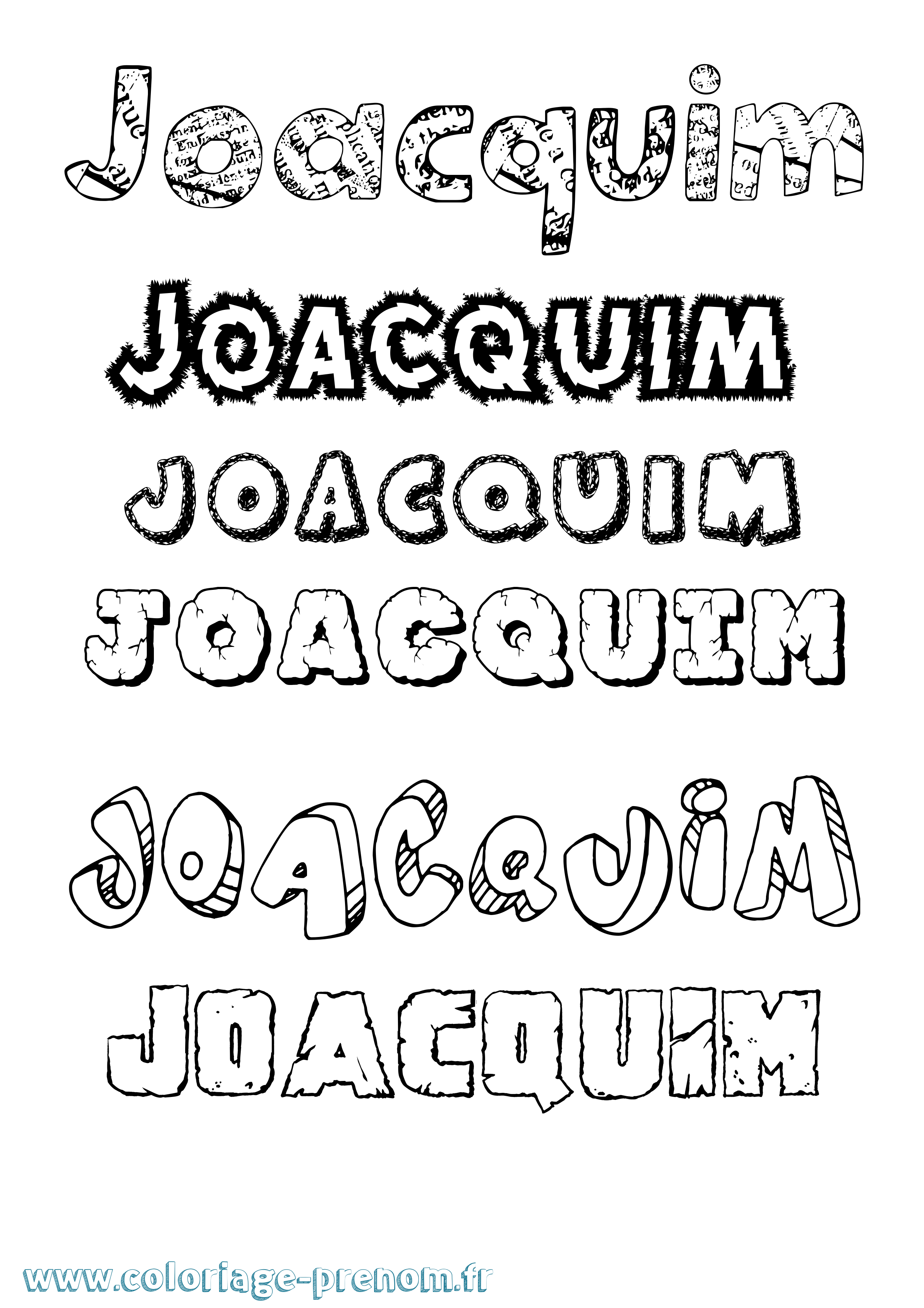 Coloriage prénom Joacquim Destructuré