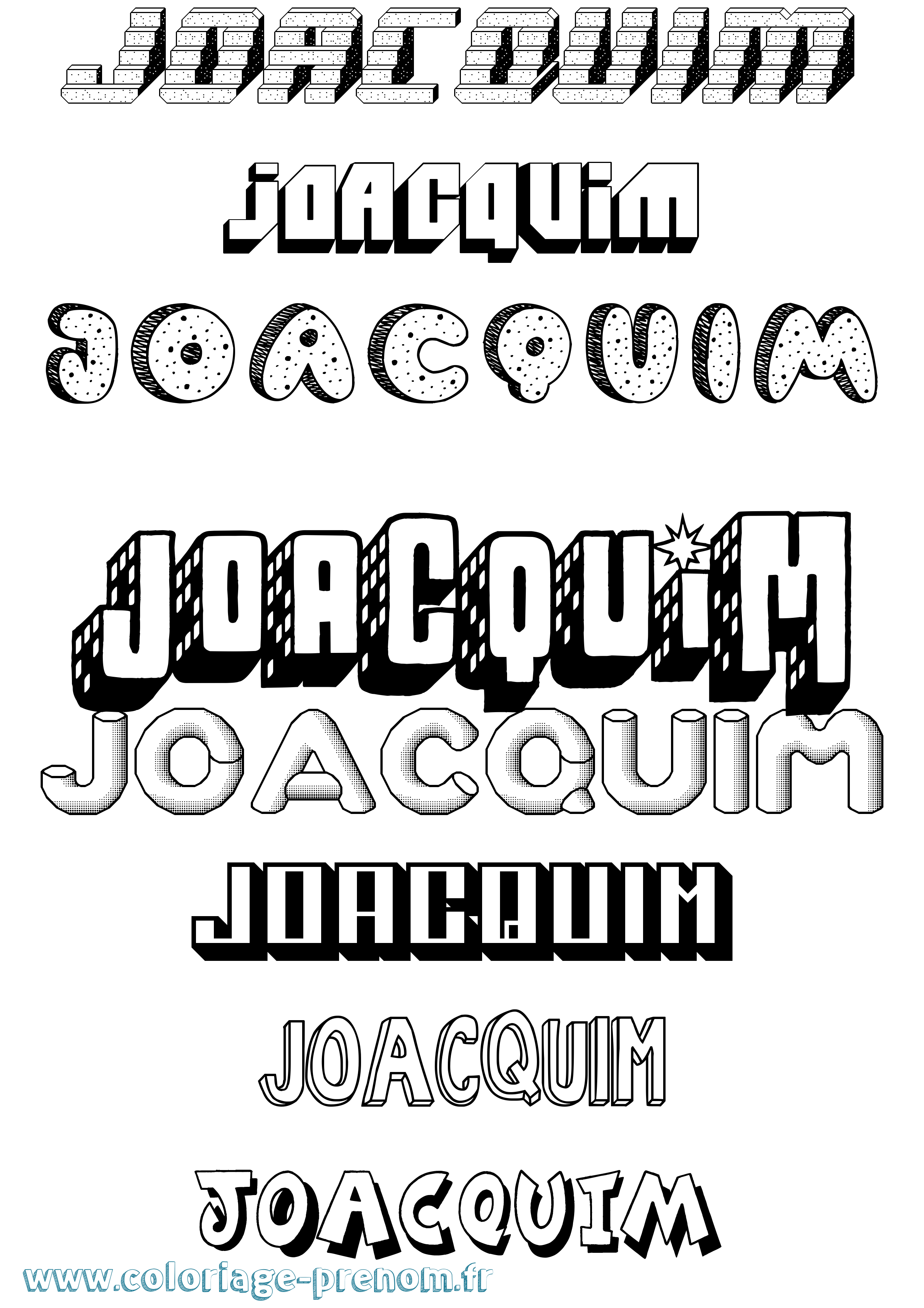 Coloriage prénom Joacquim Effet 3D