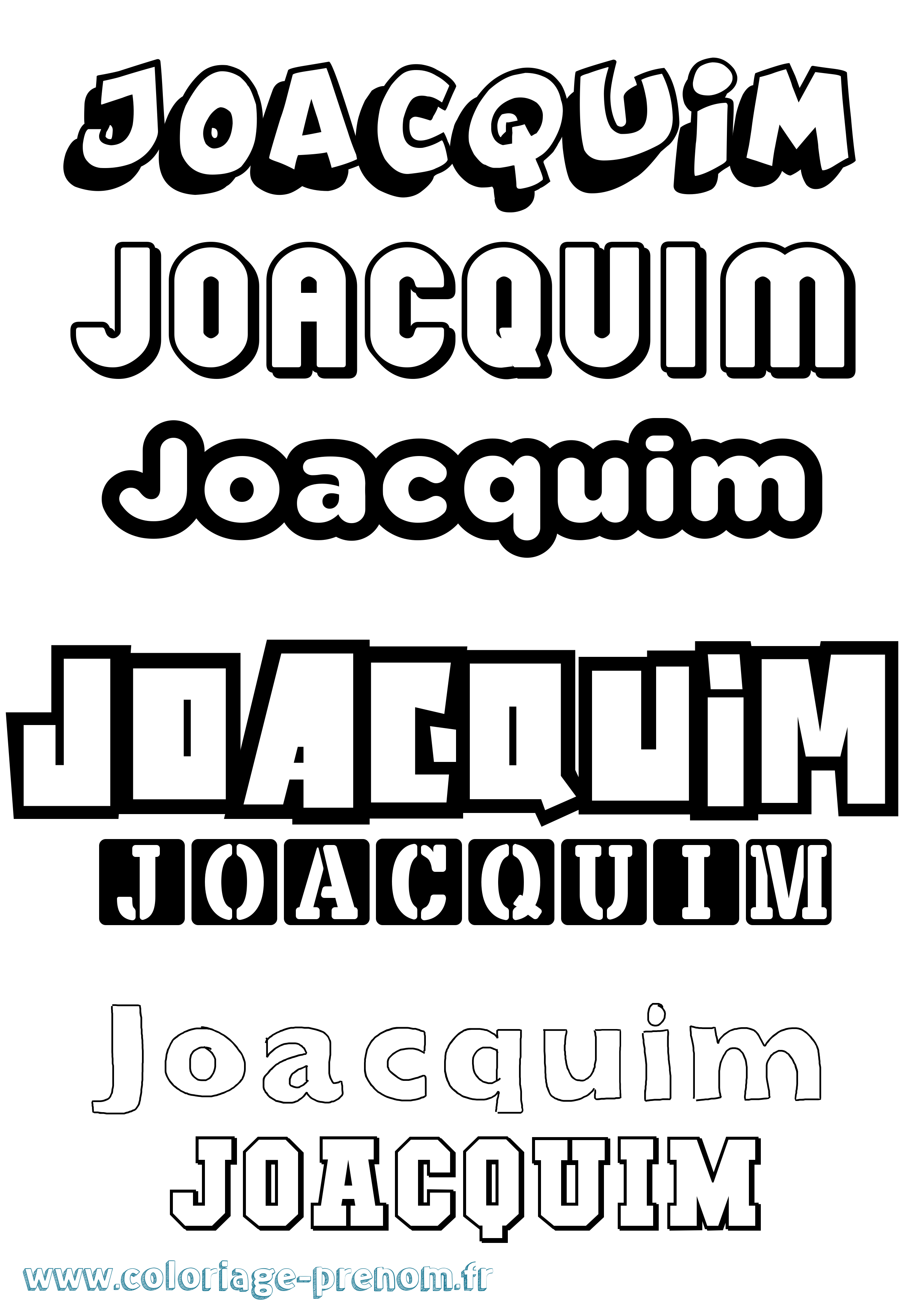 Coloriage prénom Joacquim Simple