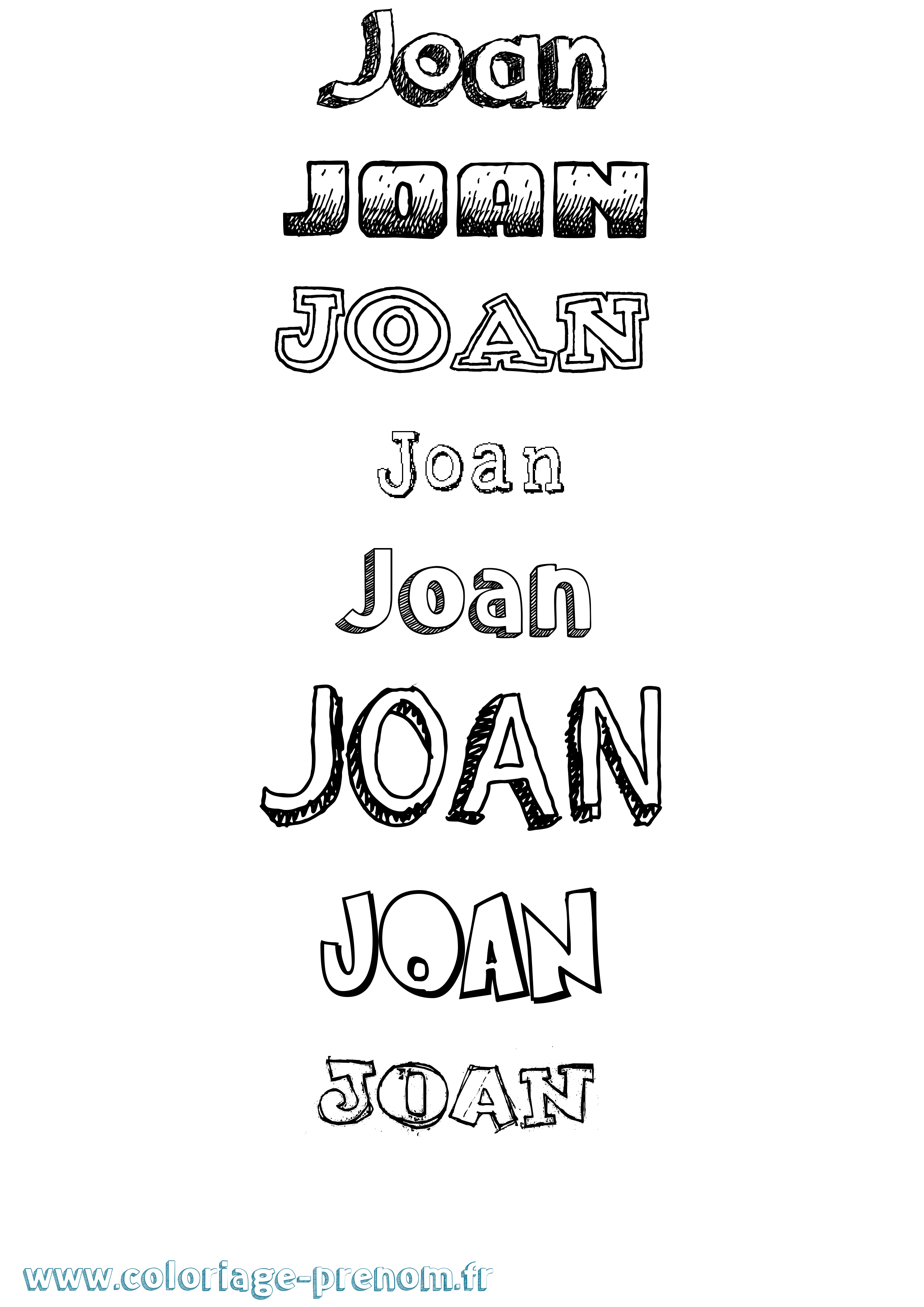 Coloriage prénom Joan Dessiné