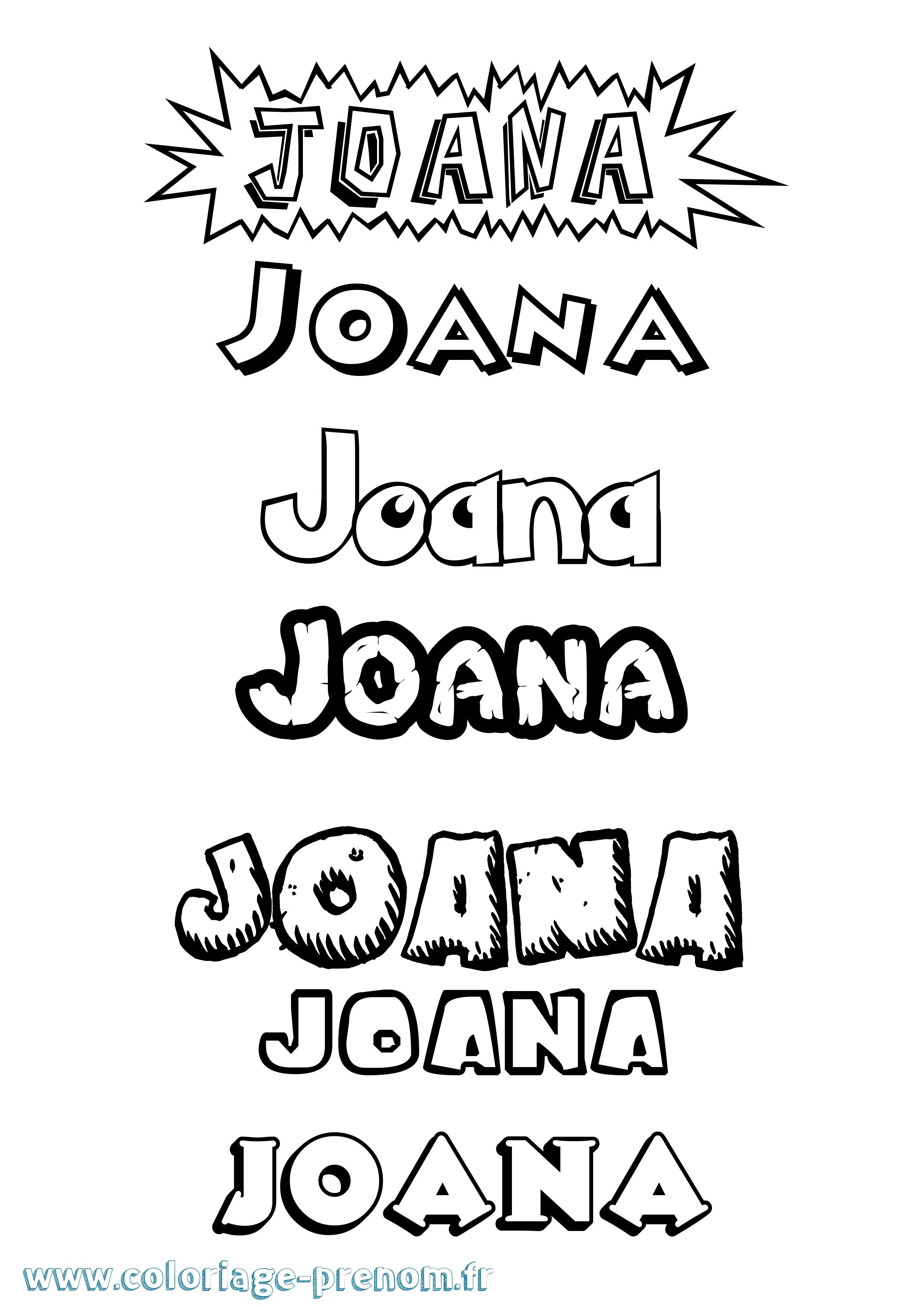 Coloriage Joana Dessin Animé Coloriage prénom Joana Dessin Animé