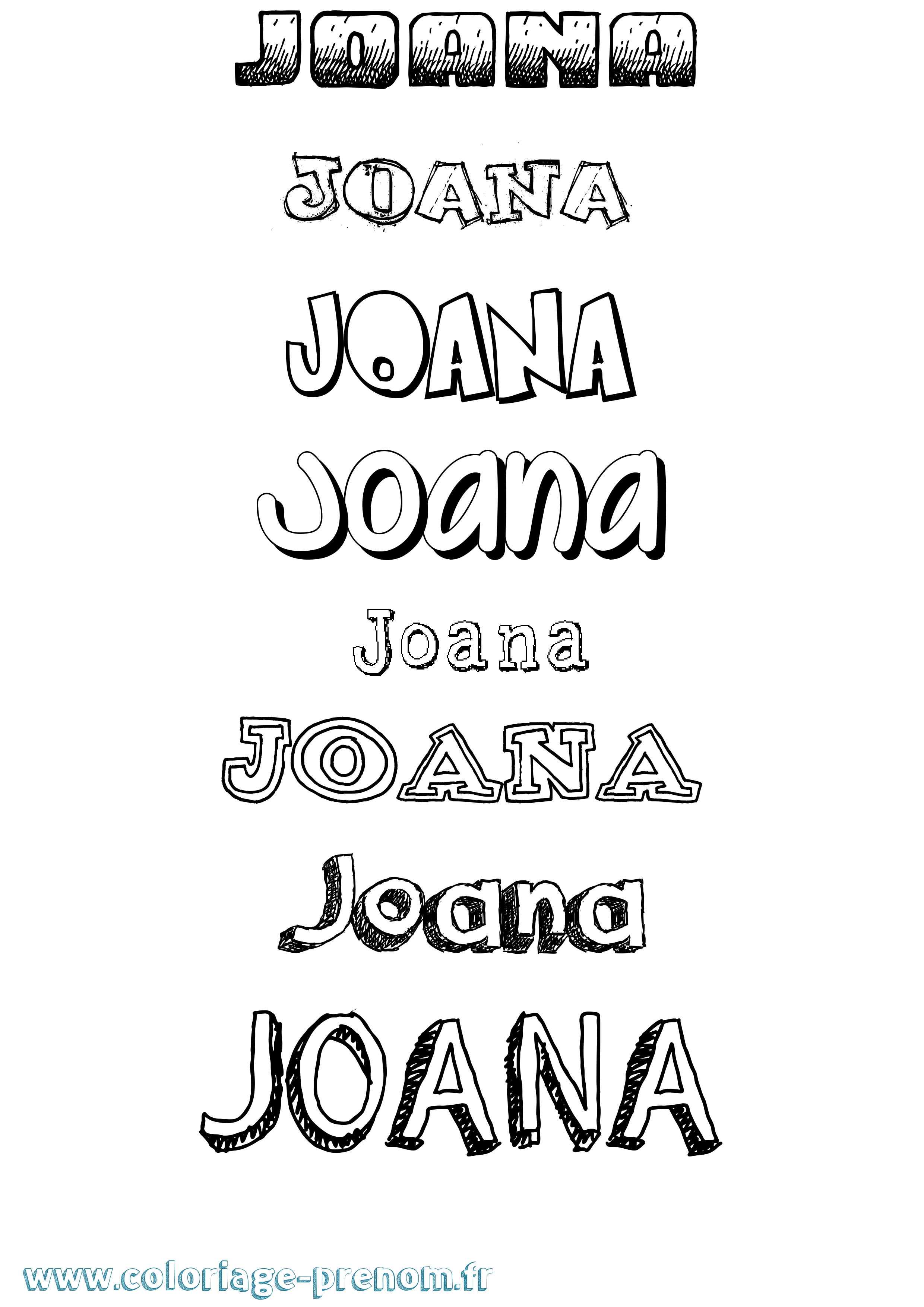 Coloriage prénom Joana Dessiné