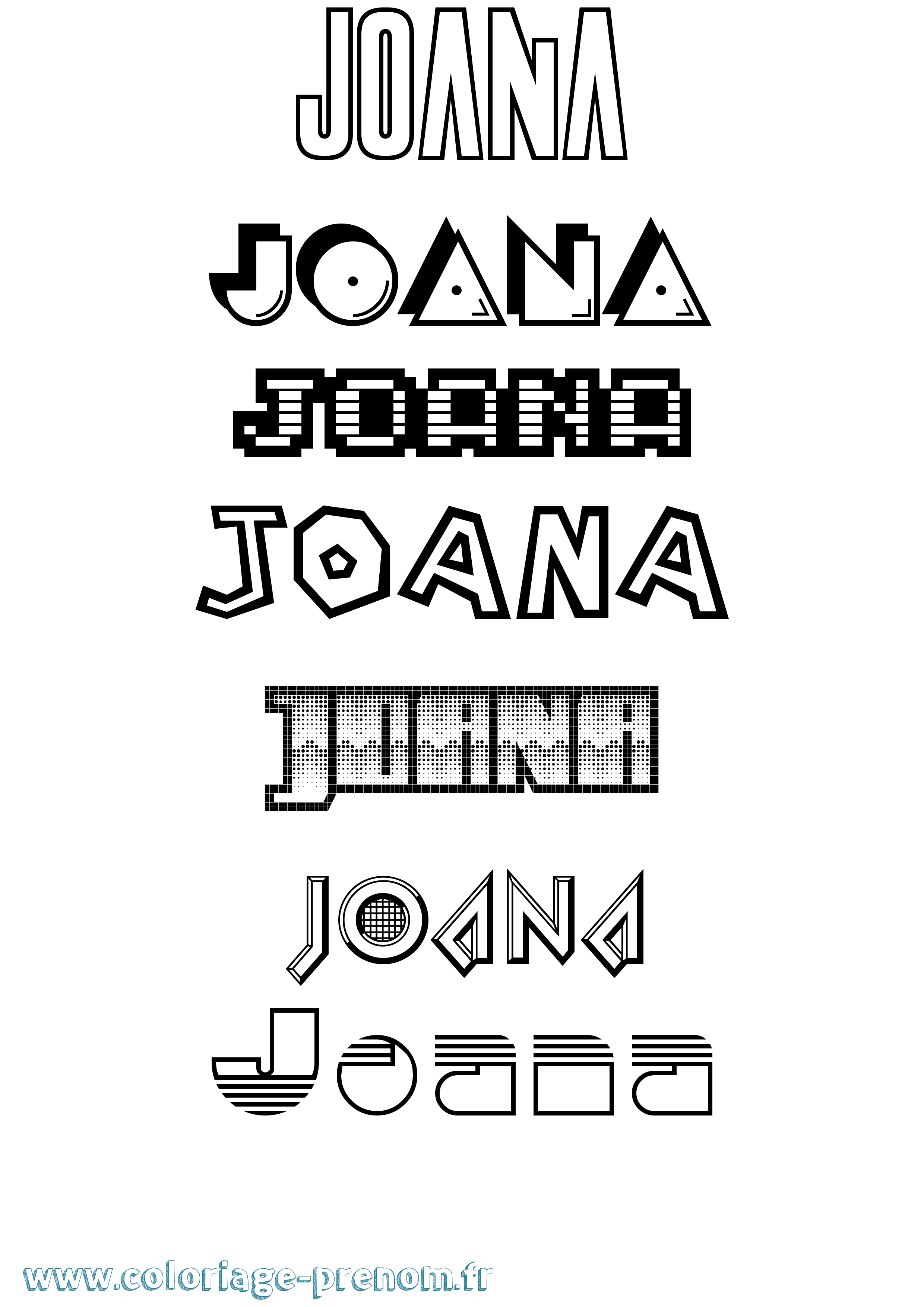 Coloriage Joana Jeux Vidéos Coloriage prénom Joana Jeux Vidéos