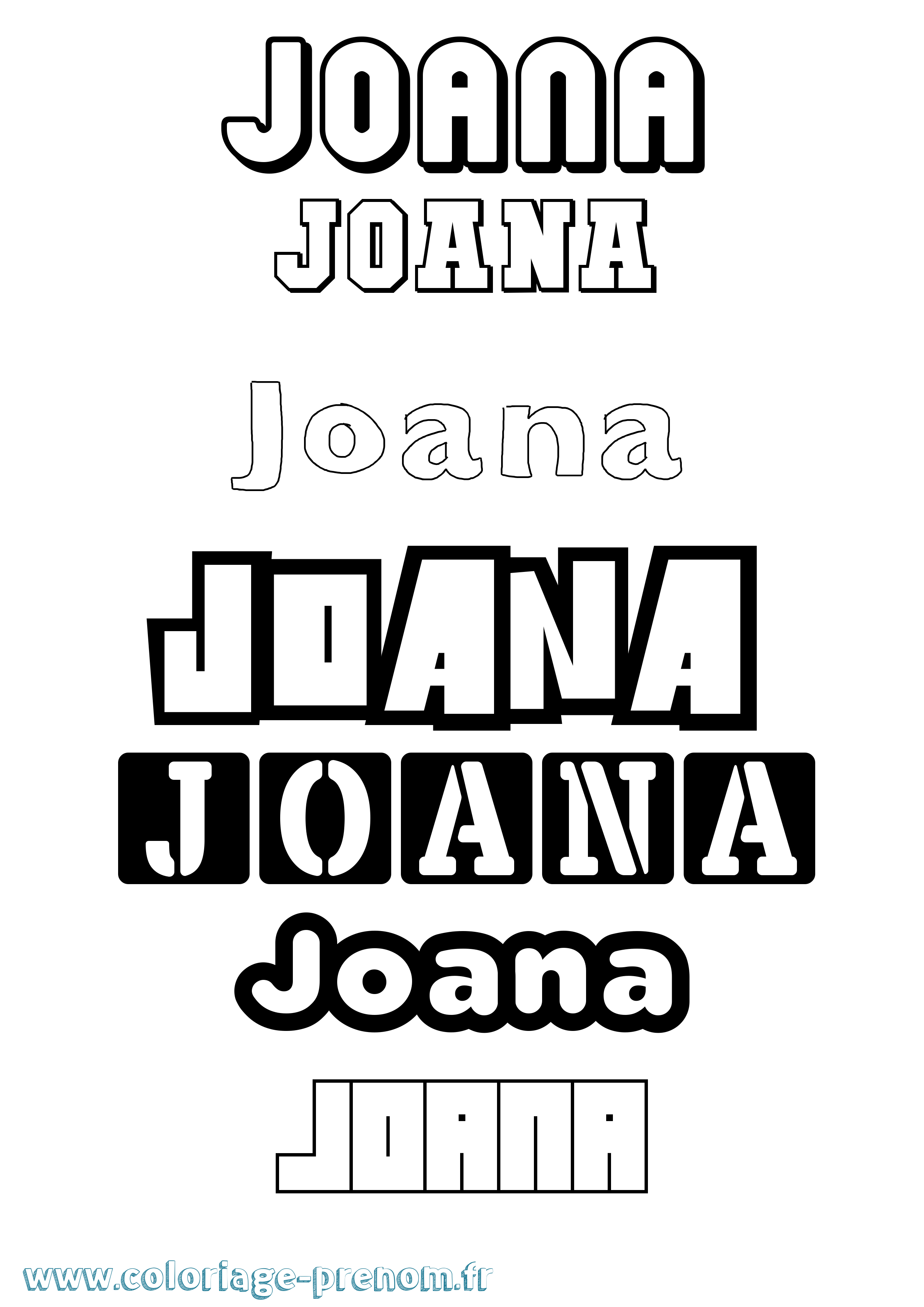 Coloriage prénom Joana Simple