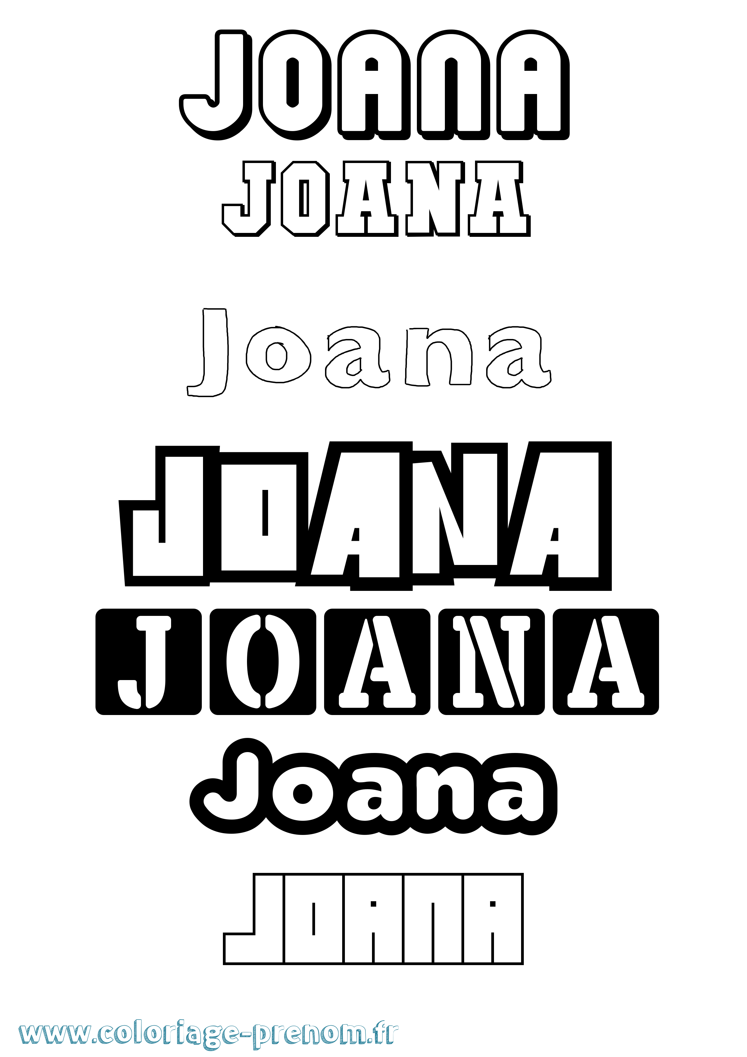 Coloriage Joana Simple Coloriage prénom Joana Simple