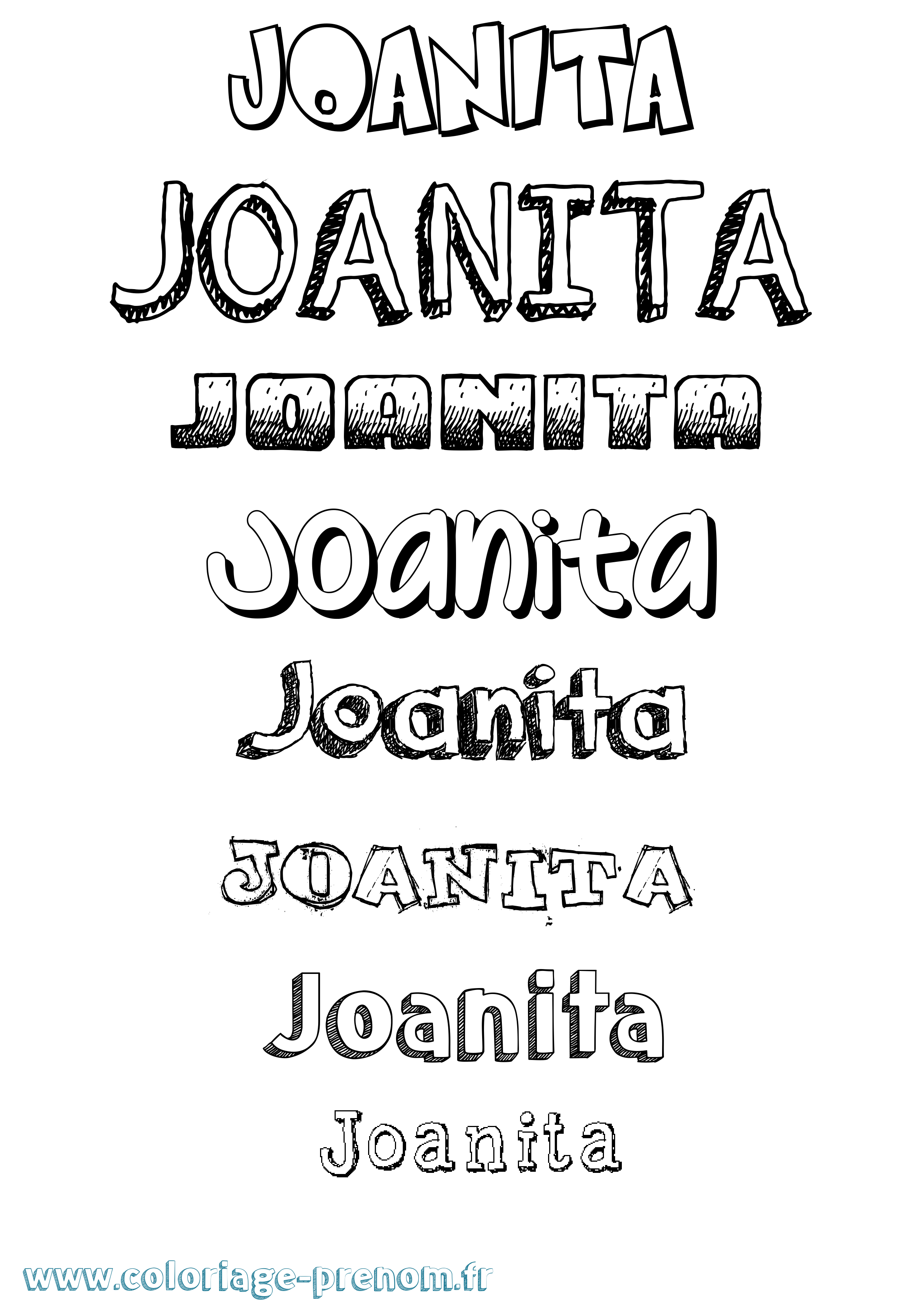 Coloriage prénom Joanita Dessiné