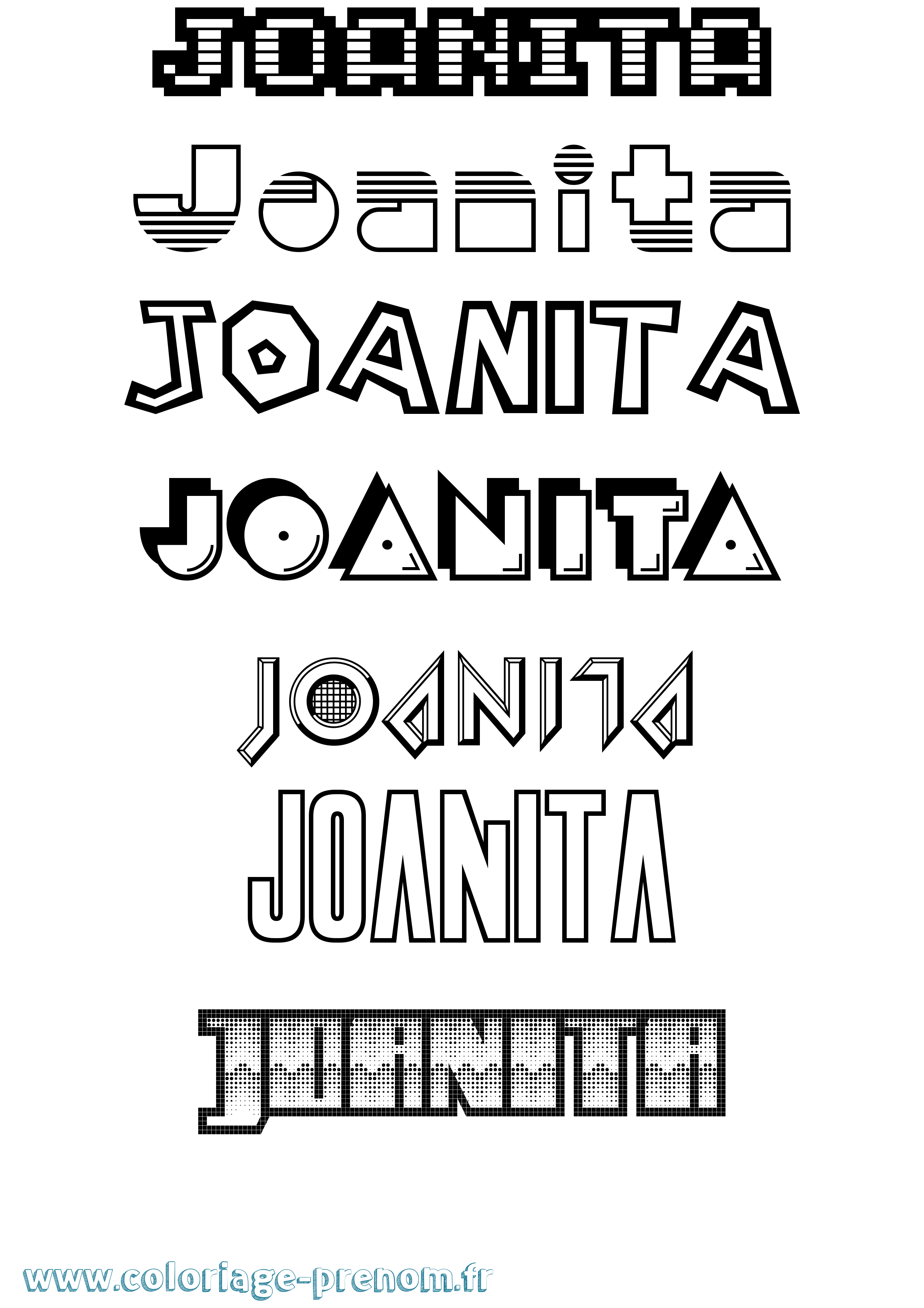 Coloriage prénom Joanita Jeux Vidéos