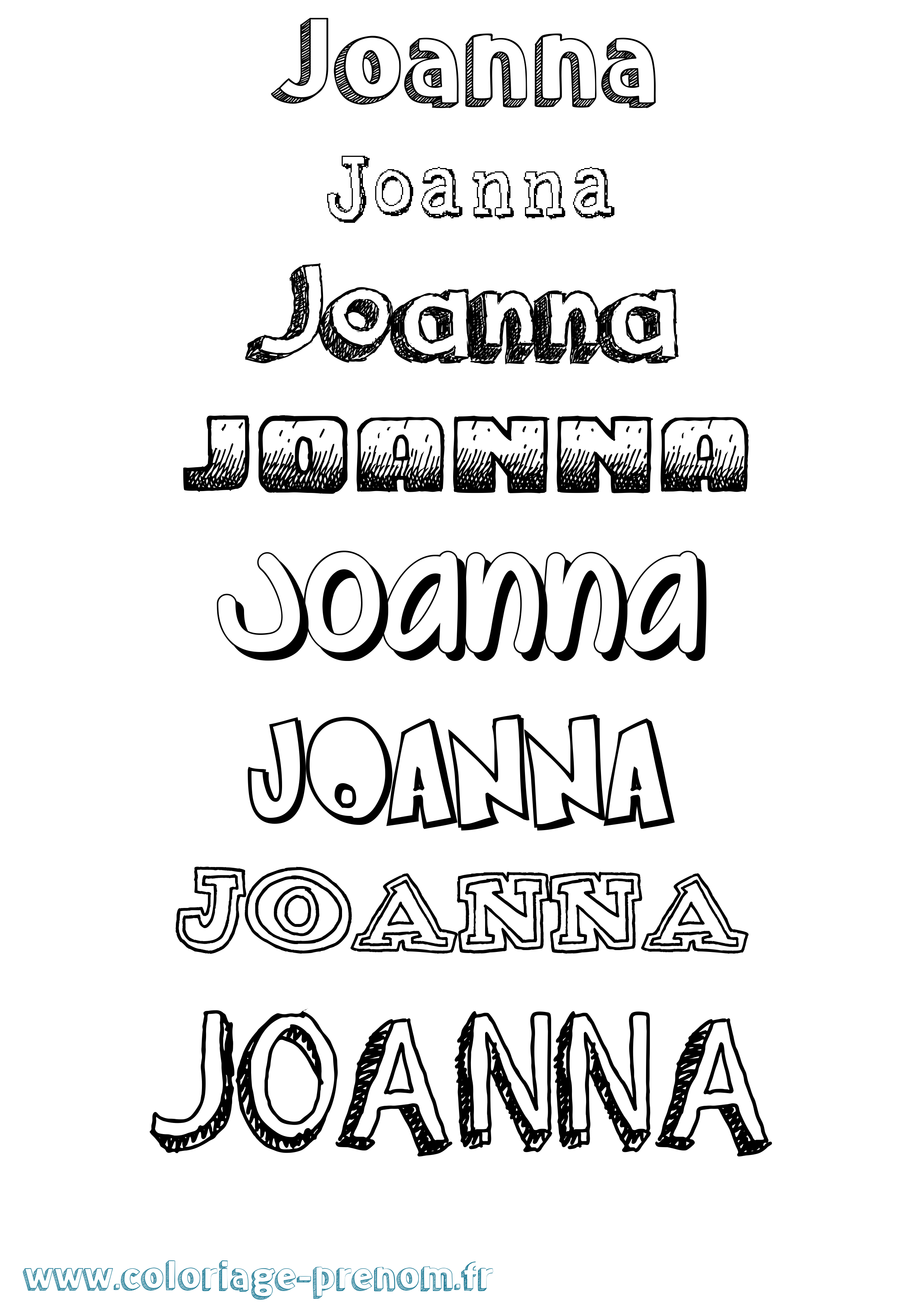 Coloriage prénom Joanna Dessiné