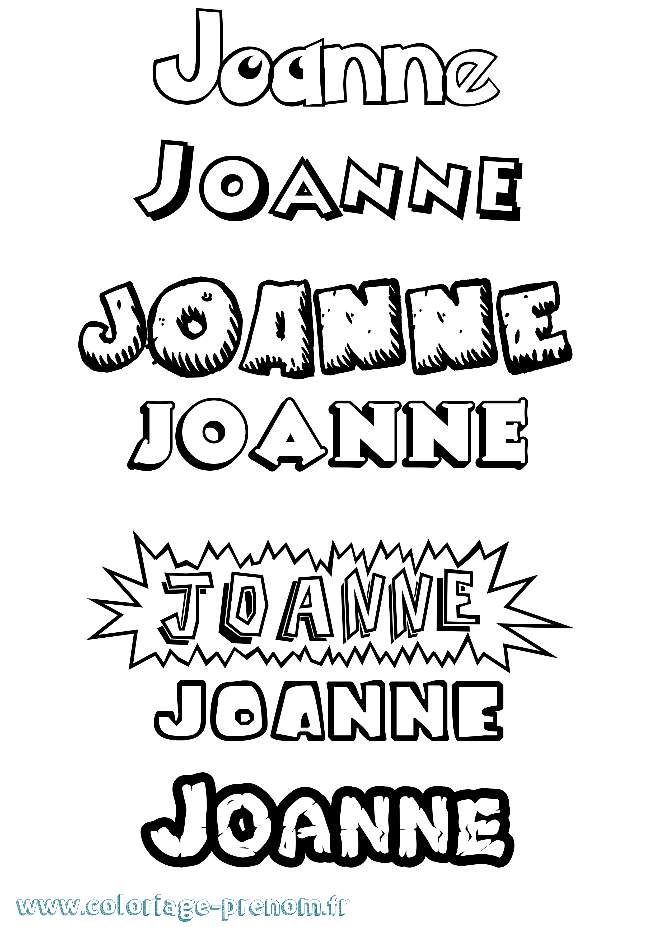 Coloriage prénom Joanne Dessin Animé