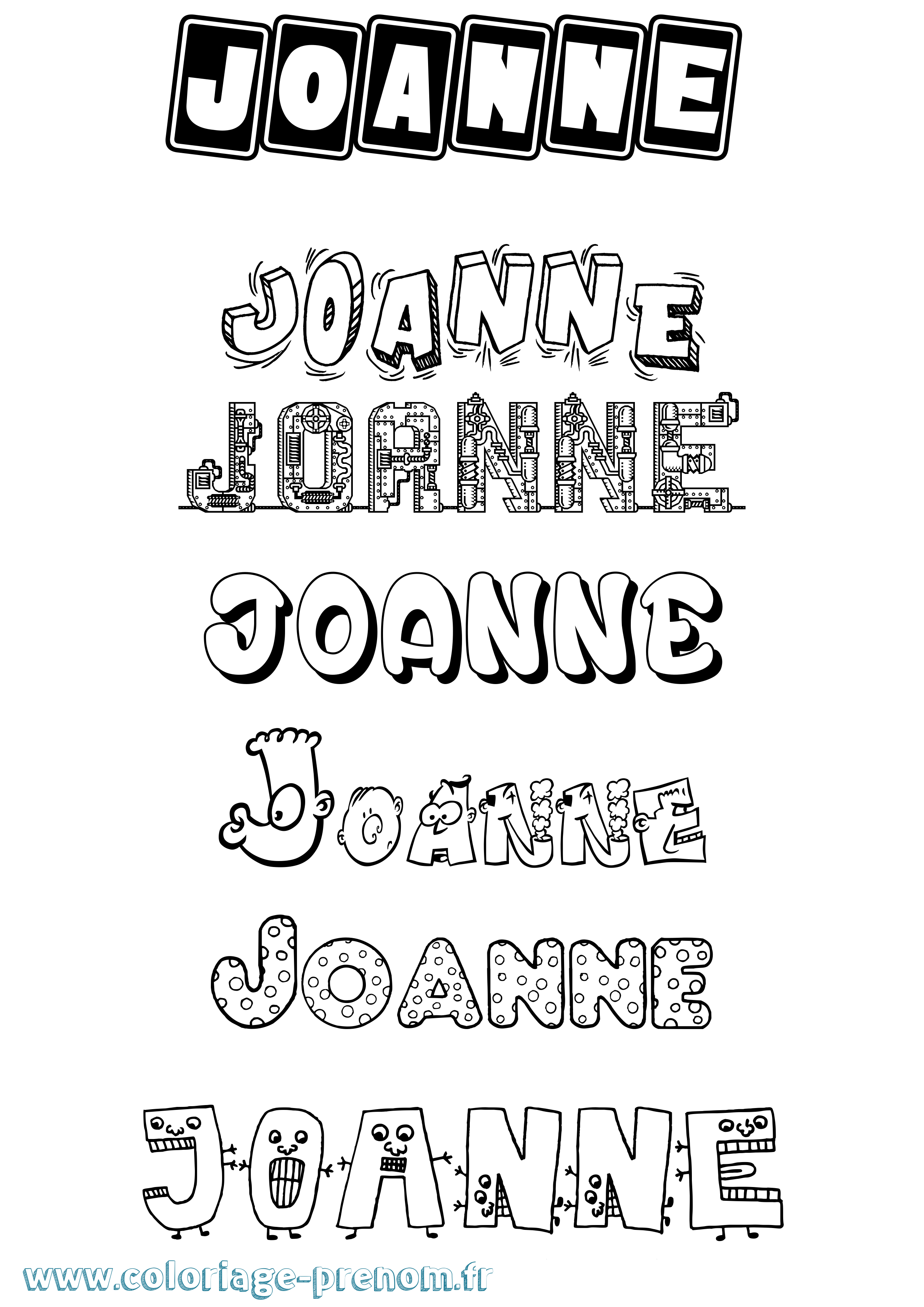 Coloriage prénom Joanne Fun