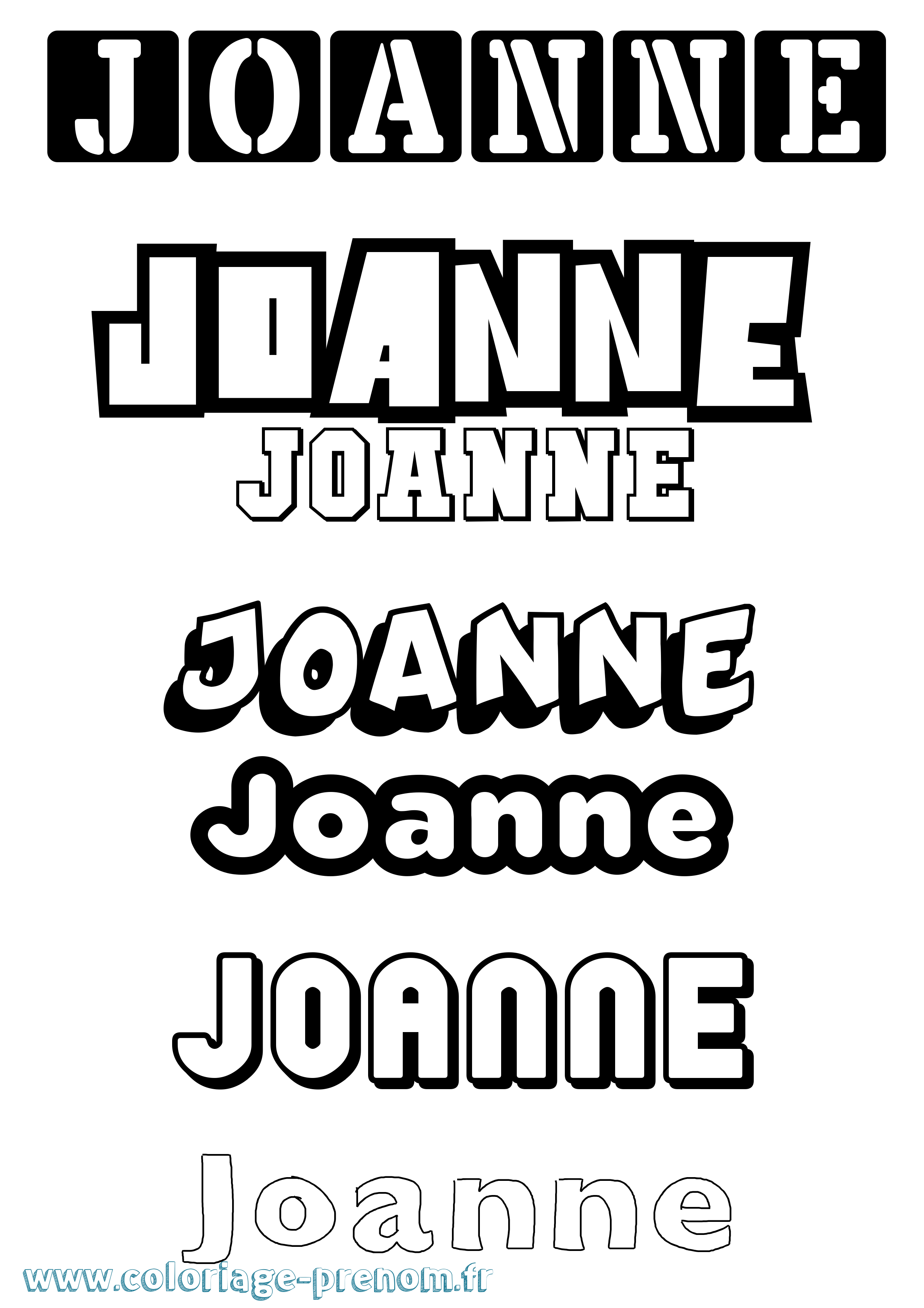 Coloriage prénom Joanne Simple