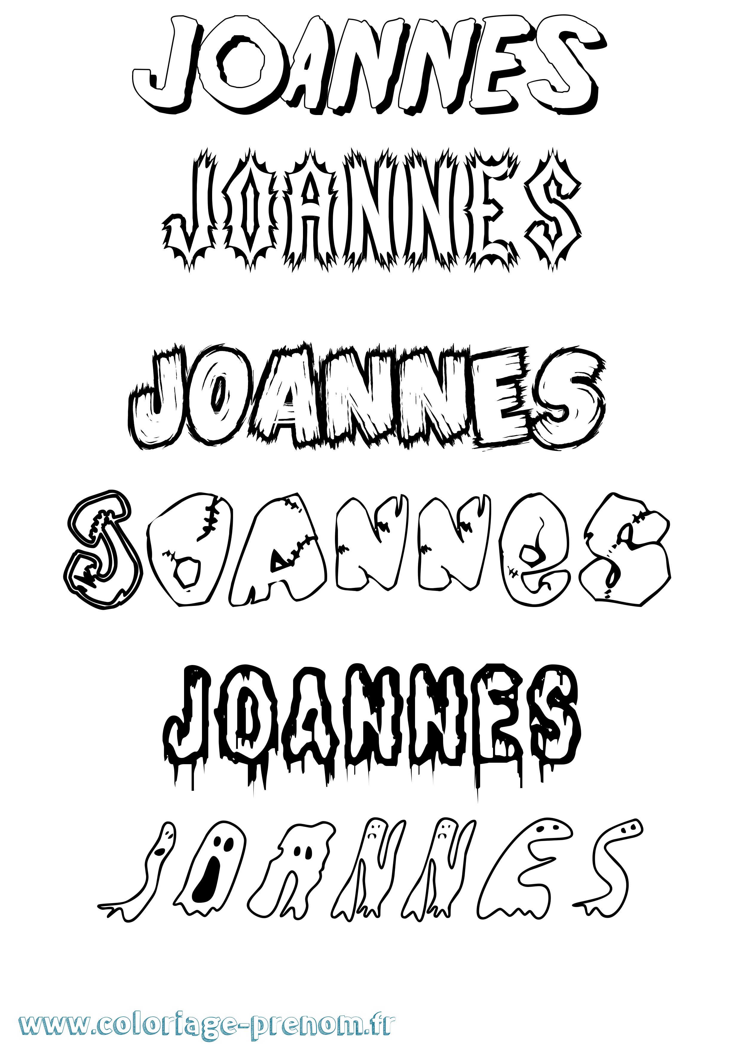 Coloriage prénom Joannes Frisson