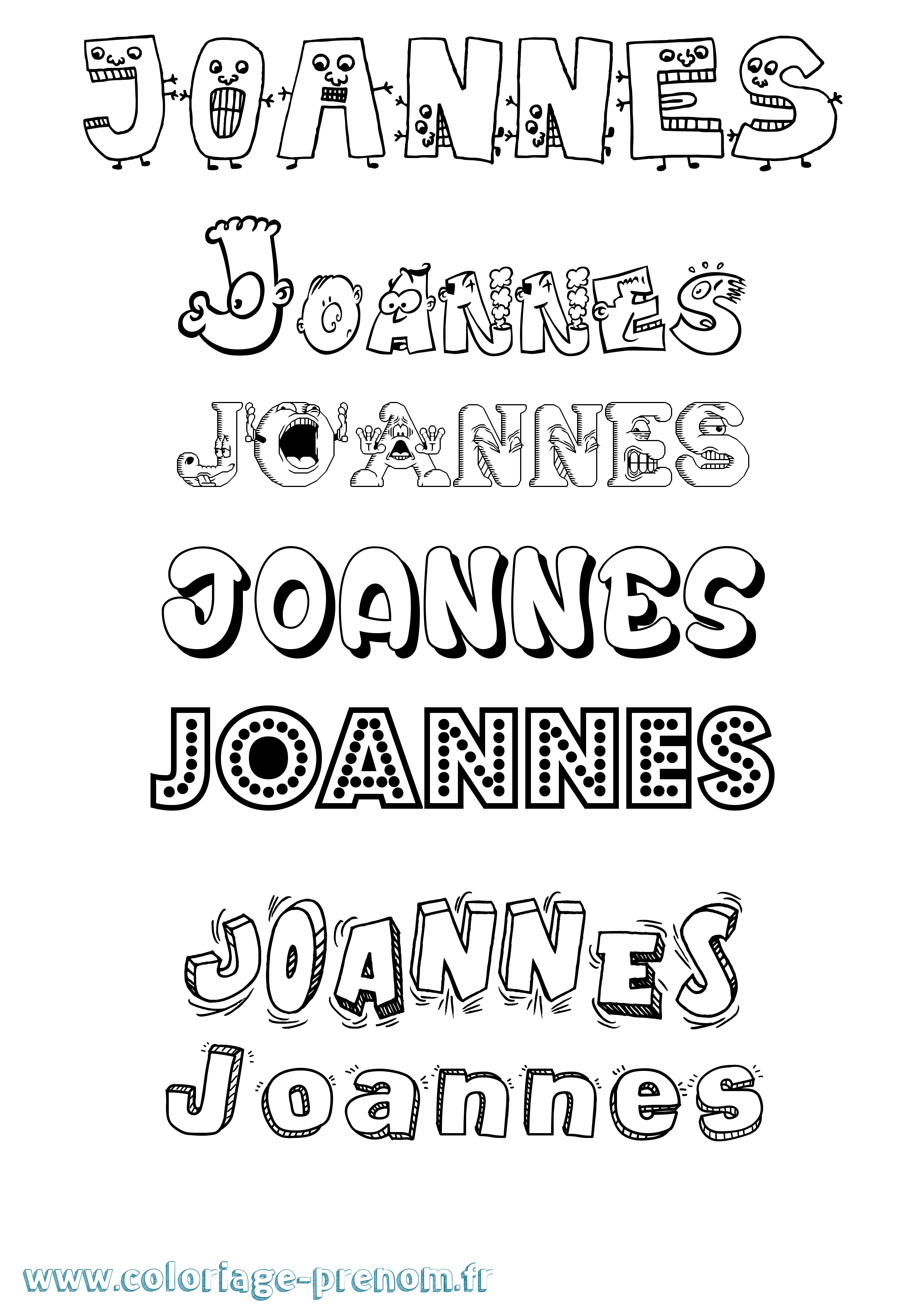 Coloriage prénom Joannes Fun