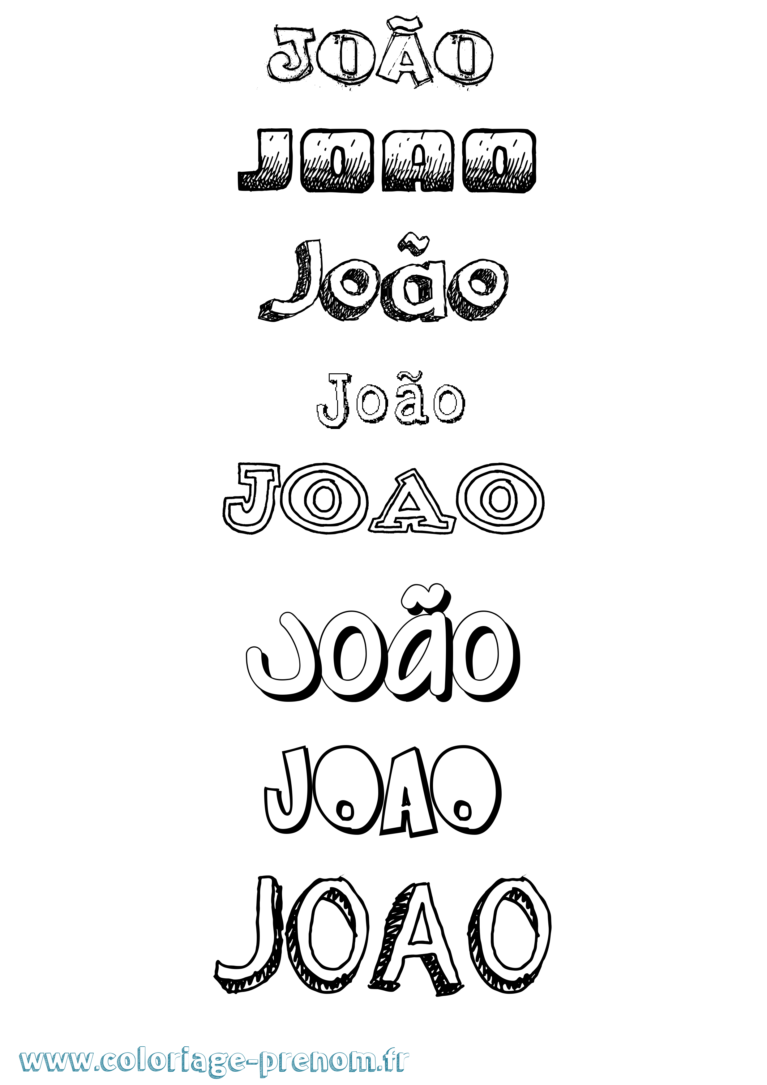 Coloriage João Dessiné Coloriage prénom João Dessiné