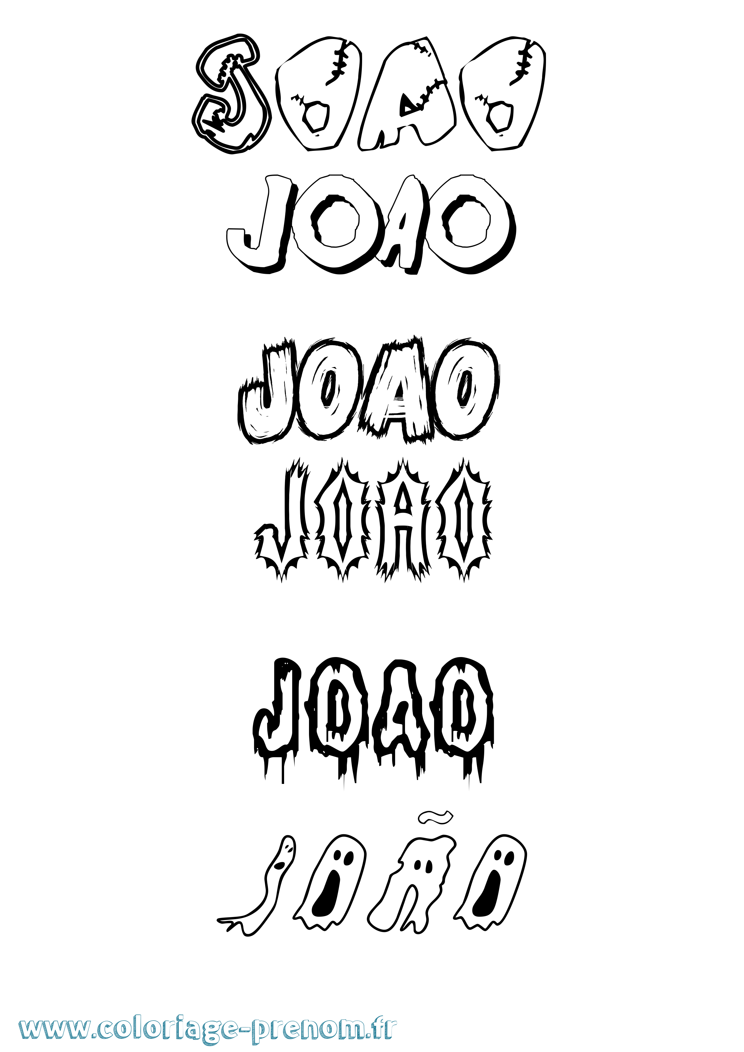 Coloriage João Frisson Coloriage prénom João Frisson