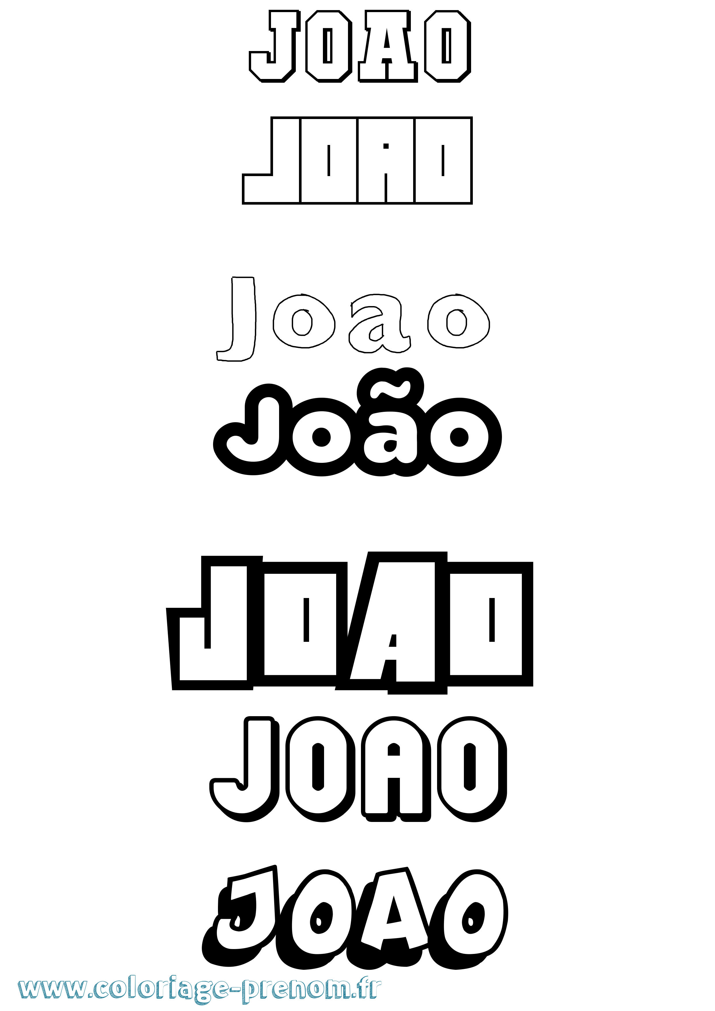 Coloriage João Simple Coloriage prénom João Simple