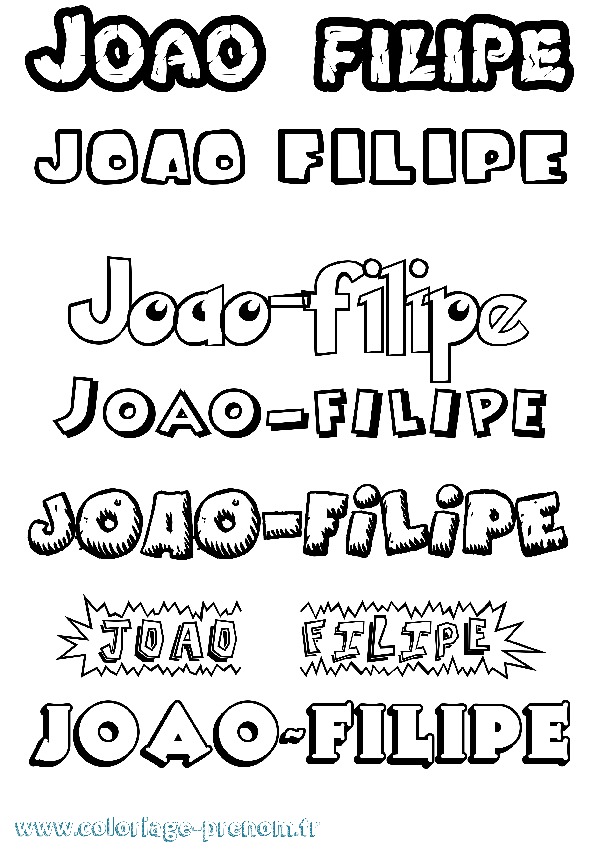 Coloriage prénom Joao-Filipe Dessin Animé