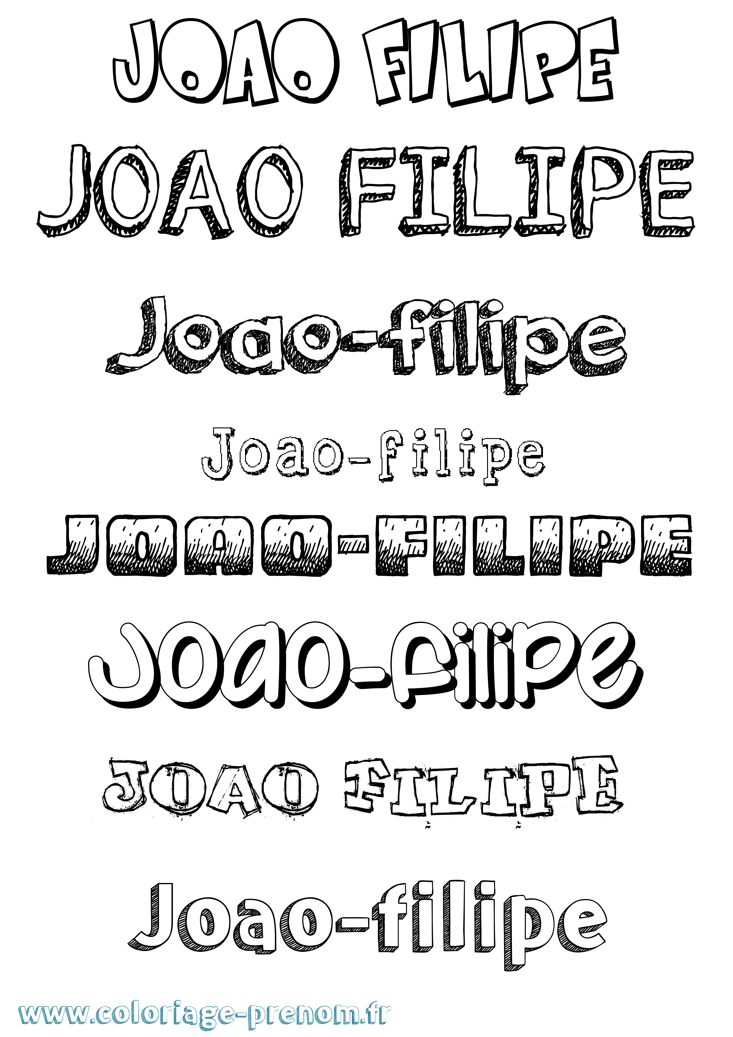 Coloriage prénom Joao-Filipe Dessiné