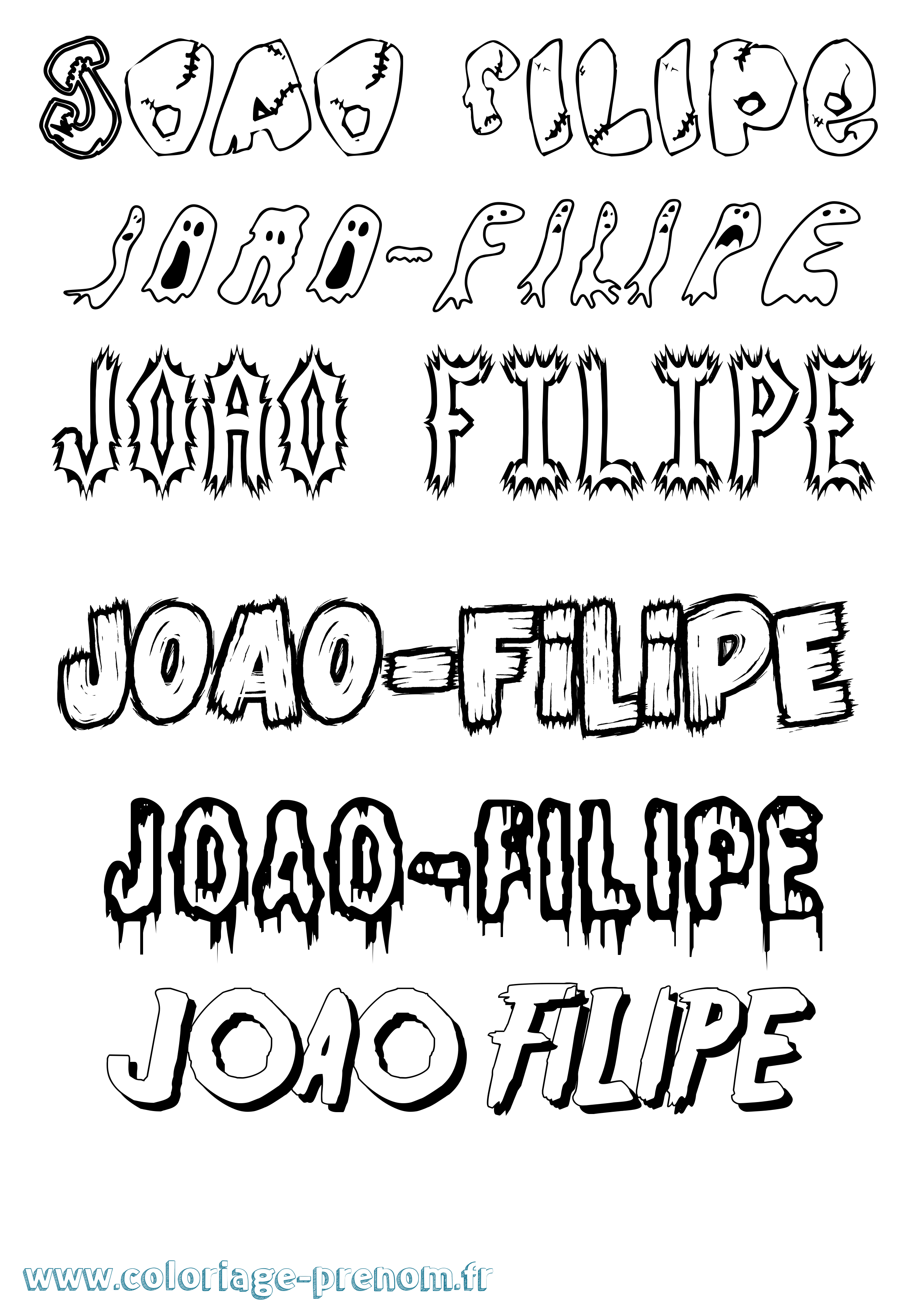 Coloriage prénom Joao-Filipe Frisson