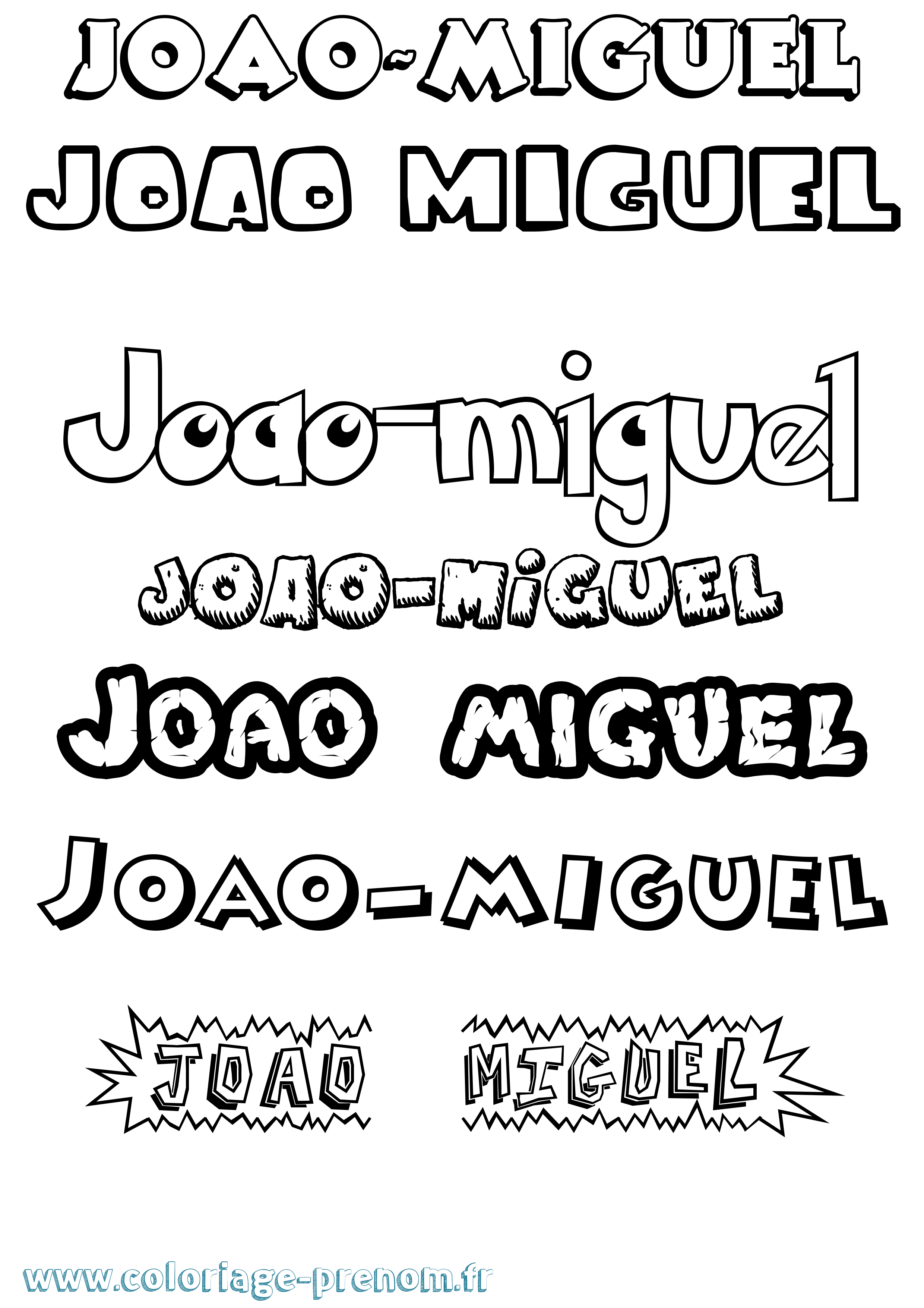 Coloriage prénom Joao-Miguel Dessin Animé